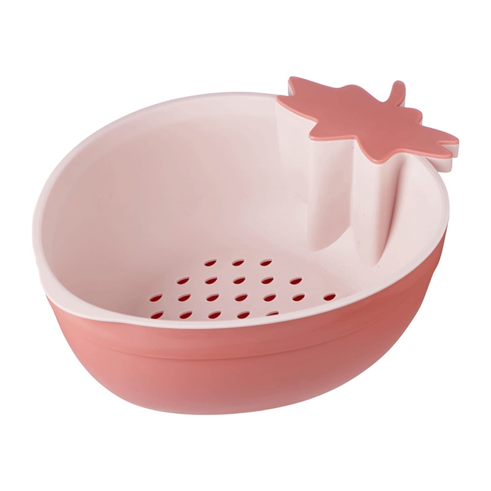 Double Layer Vegetable and Fruit Colander Basket - Cute Resin Draining Basket for Kitchen Cleaning, Food Strainer for Fruits, Vegetables, and Salad - Perfect for Washing Produce, Draining Pasta, and Organizing Kitchen Counter