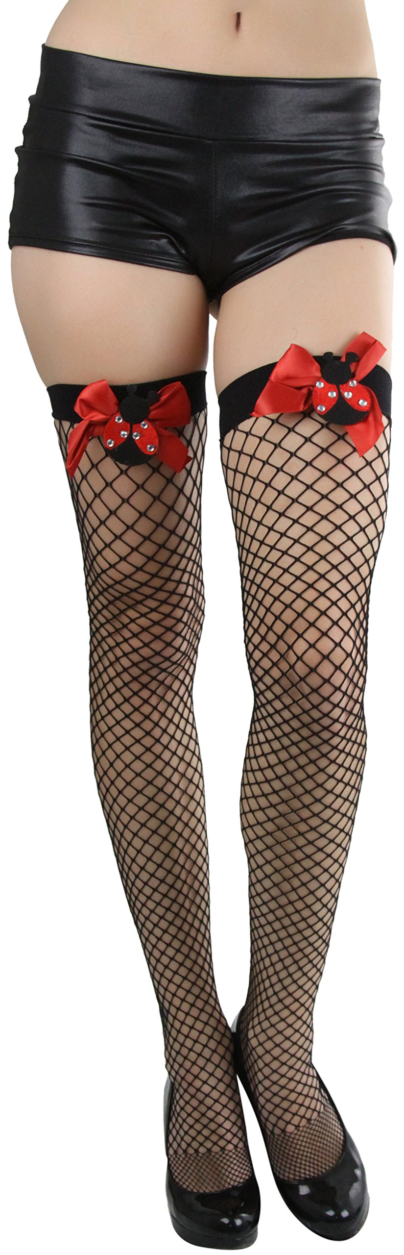 Stylish Women's Bright & Vibrant Fishnet Thigh High Stockings - Perfect for Cosplay, Halloween & Night Out Outfits