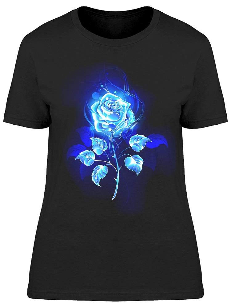 Smartprints Blooming Blue Rose T-Shirt for Women - Soft & Stylish Casual Tee for Everyday Wear, Outings, and Layering