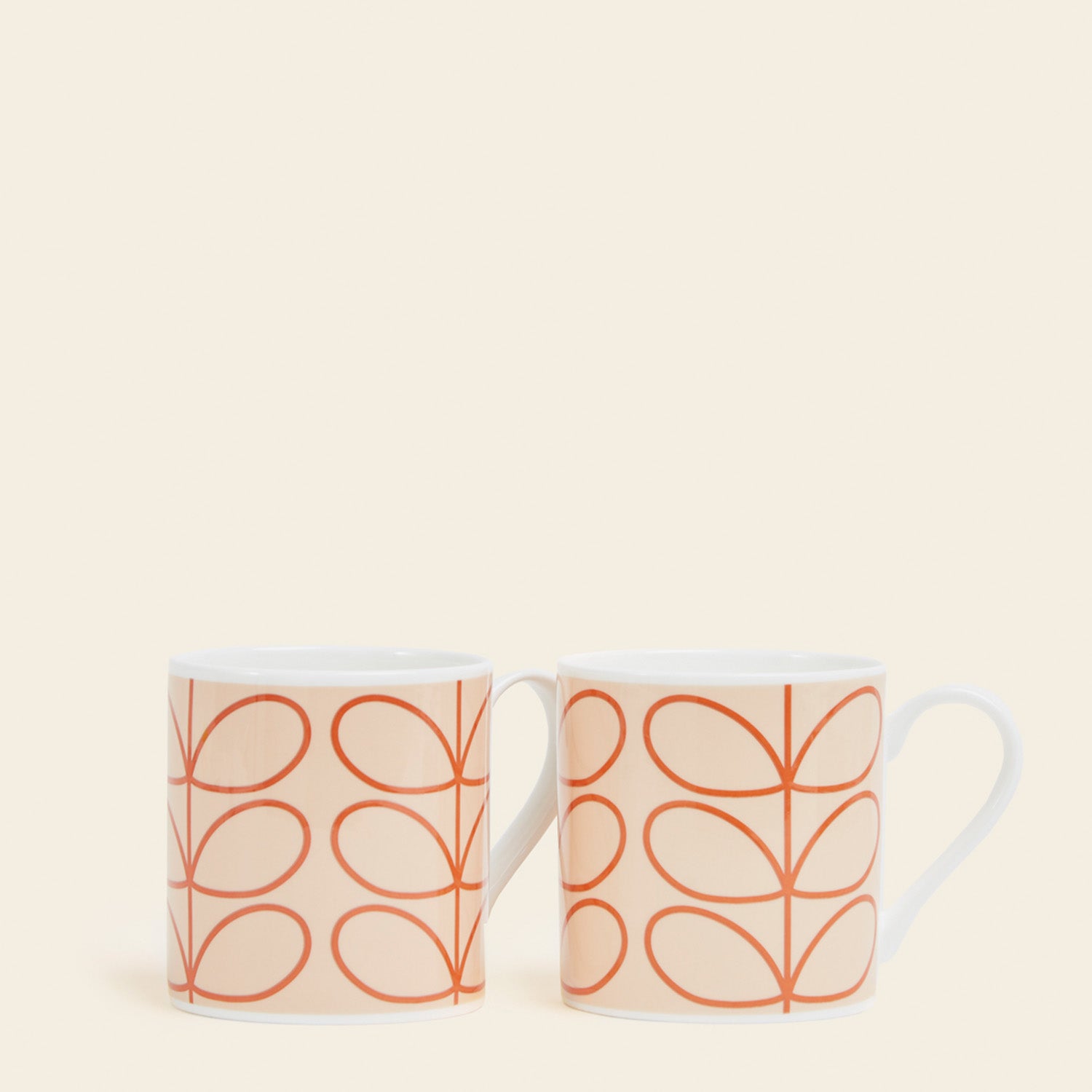 Premium Large Coffee Mug Set of 2 - Elegant Linear Stem Design - Perfect for Home, Office & Gifts - Durable Ceramic Cups for Tea, Hot Chocolate & Morning Coffee
