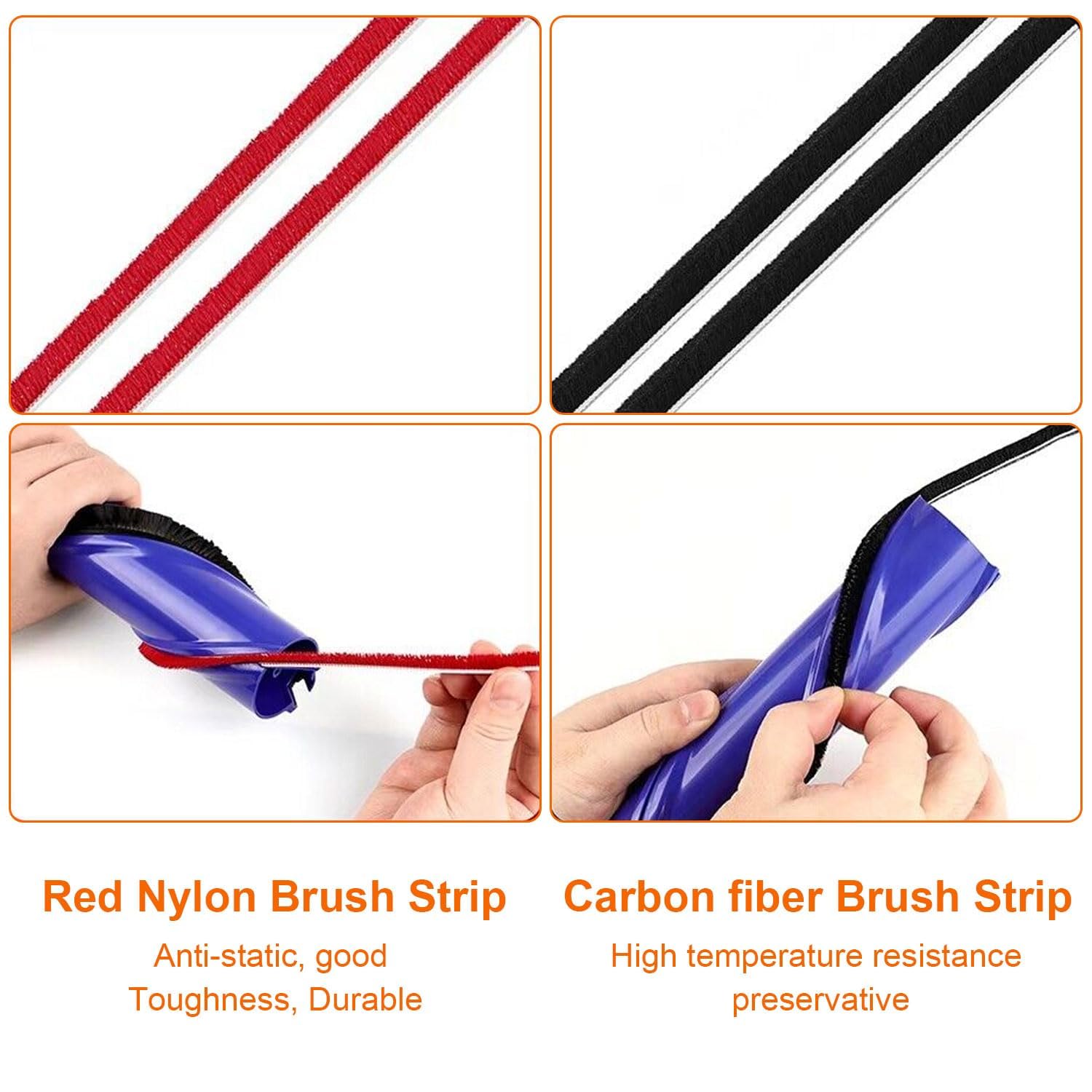 4Pcs Replacement Rolling Brush Plush Strips for Dyson V8 & V10 Vacuum Cleaners - Compatible with Dyson V8 Absolute/Animal, V10 Absolute/Animal - Includes Screwdriver for Easy Installation - Perfect for Pet Hair, Carpet & Hard Floor Cleaning