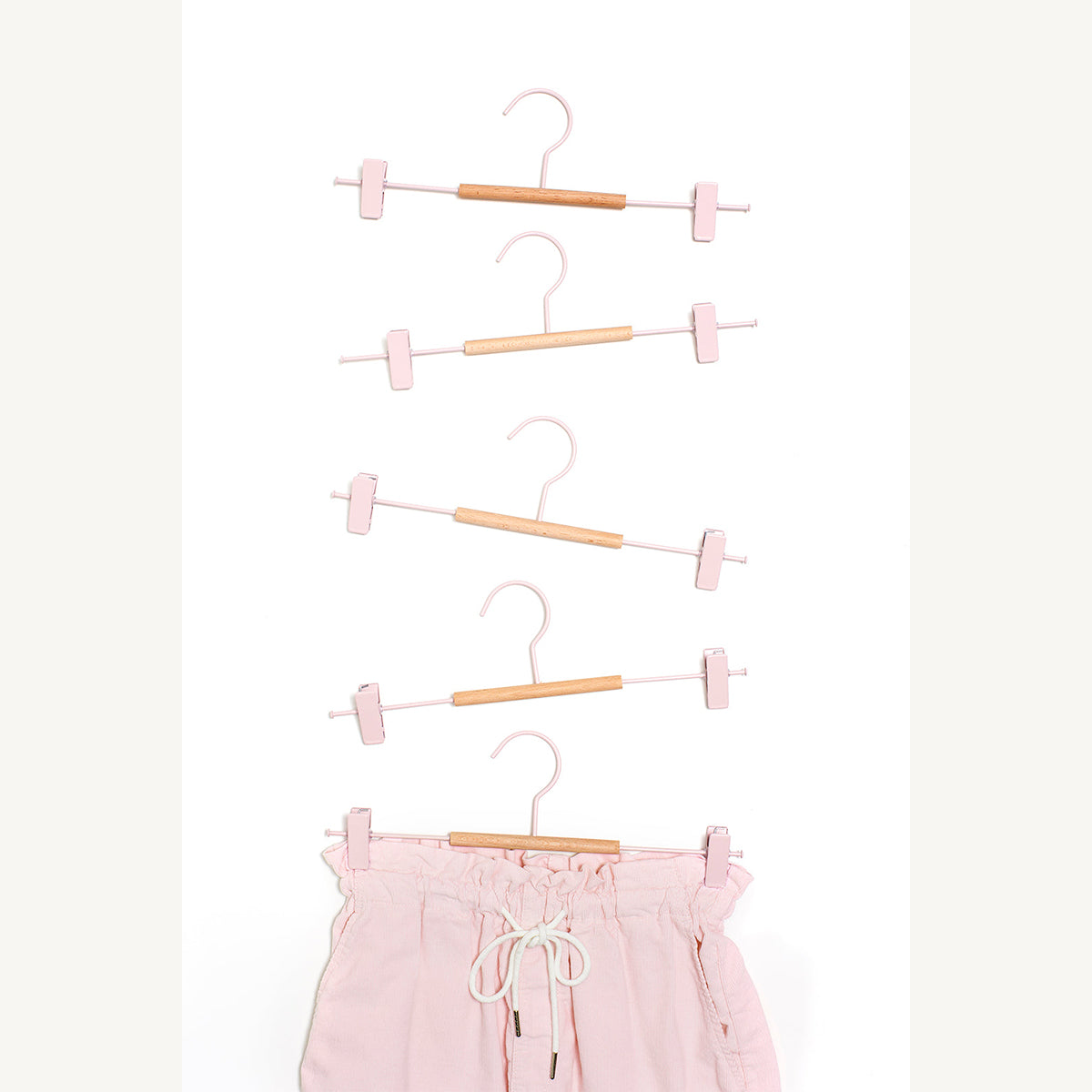 5-Pack Clip Hangers for Pants, Skirts & Scarves - Space Saving Closet Organizer for Home & Travel