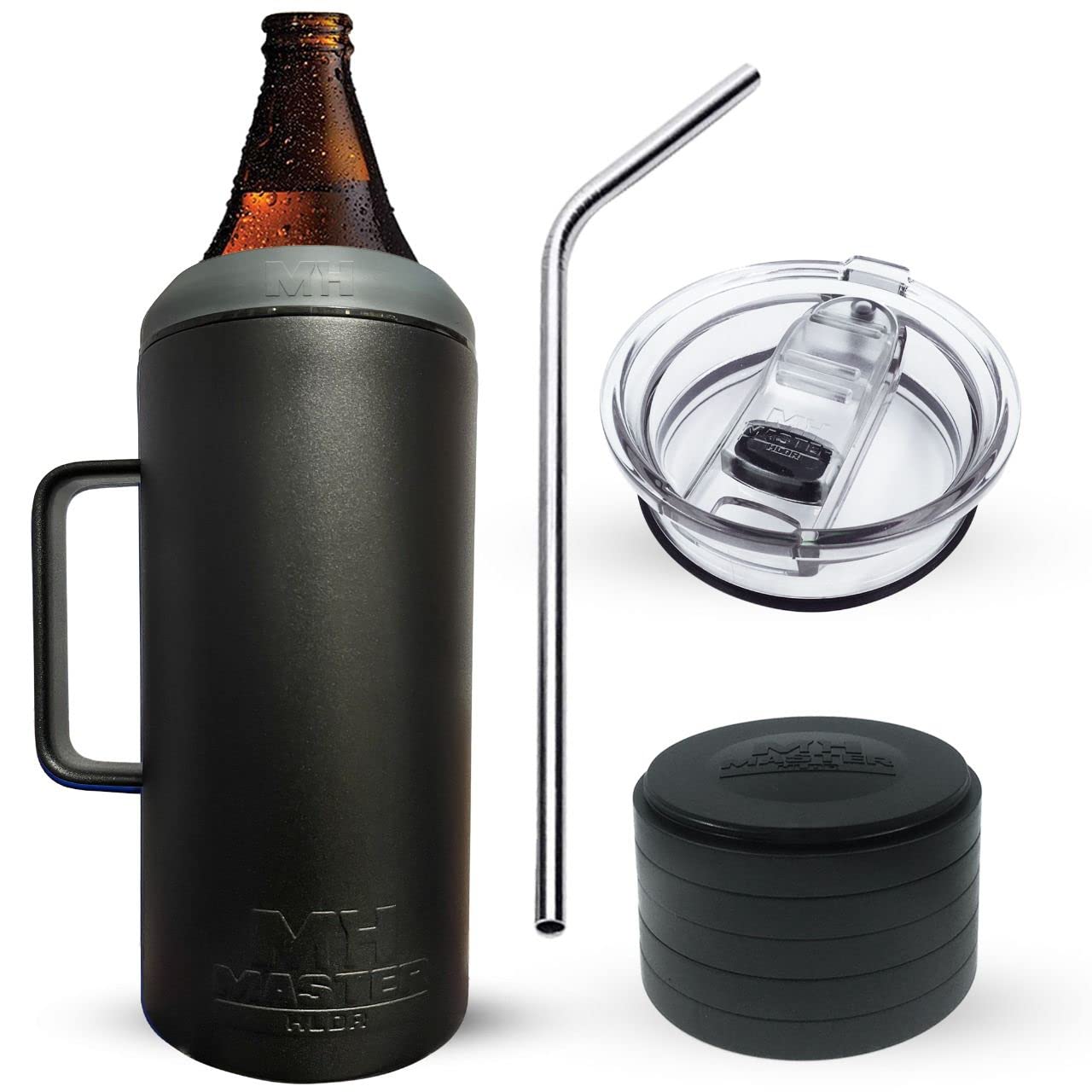 Portable Caguamon Master Holder 1.2L with Laser Personalization (Black) - Perfect for Outdoor Adventures, Camping & Beach Parties