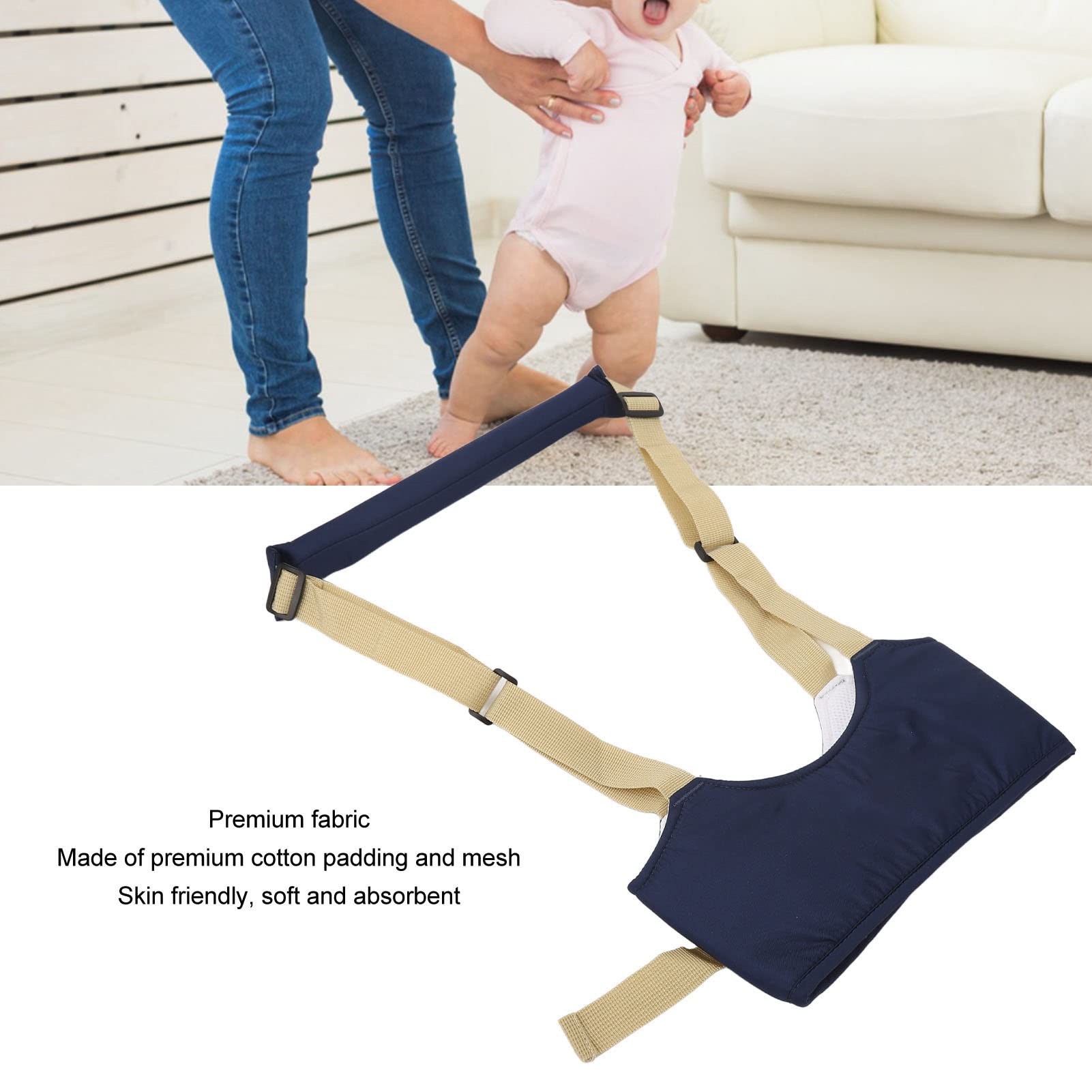**Adjustable Soft Breathable Baby Walking Harness for Toddlers 7-24 Months - Safe & Comfortable Infant Walker Helper (Dark Blue) - Perfect for Learning to Walk, Outdoor Adventures & Travel**
