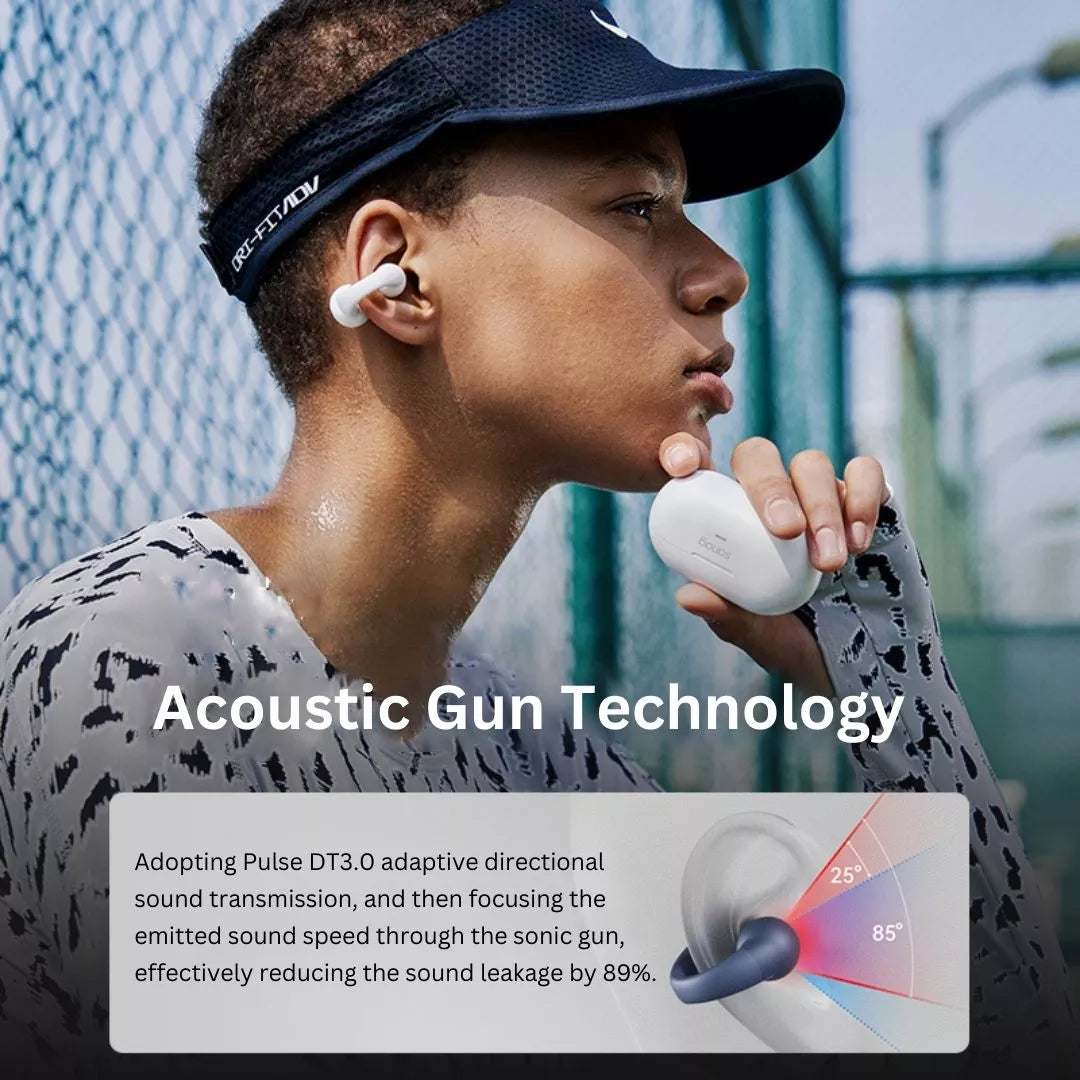 Sanag Z36S Wireless Bluetooth Headphones with Ear Clip - Open Ear Air Conduction for Running, Cycling & Workouts - Sweatproof & Lightweight Sports Headset