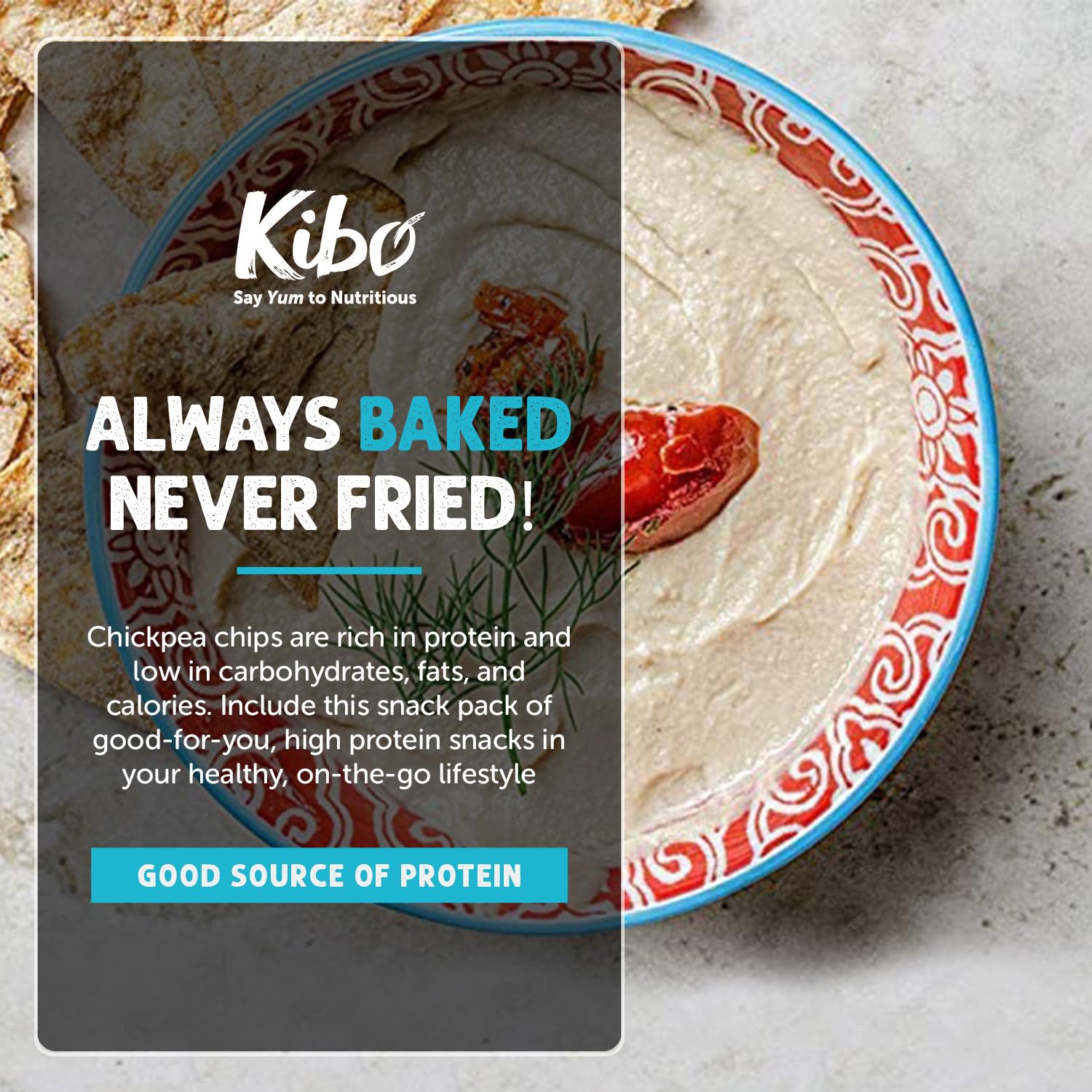 Kibo Chickpea Chips Variety Pack (6 Pack) - High Protein, High Fiber, Gluten-Free, Vegan Snacks - Non-GMO, Plant-Based Chips Made with Real Vegetables - Perfect for Healthy Snacking, Lunch Boxes & On-the-Go Nutrition