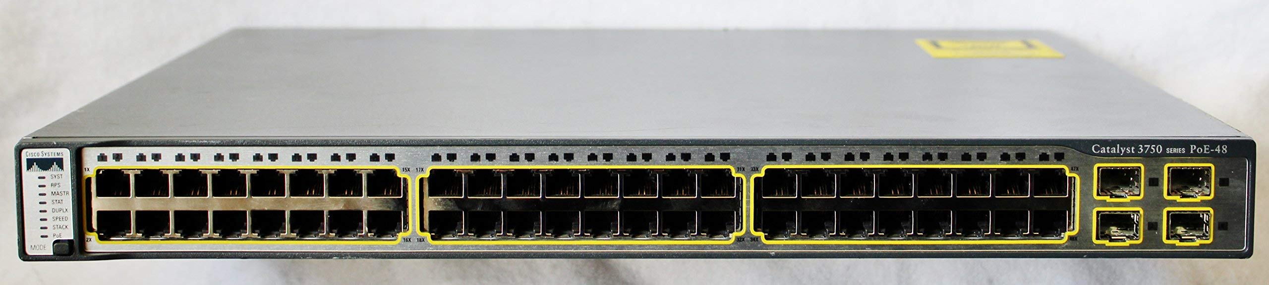 Cisco WS-C3750-48PS-S Catalyst 3750 48-Port 10/100 PoE Switch (Renewed) - Ideal for Small Business Networks & Office IT Infrastructure