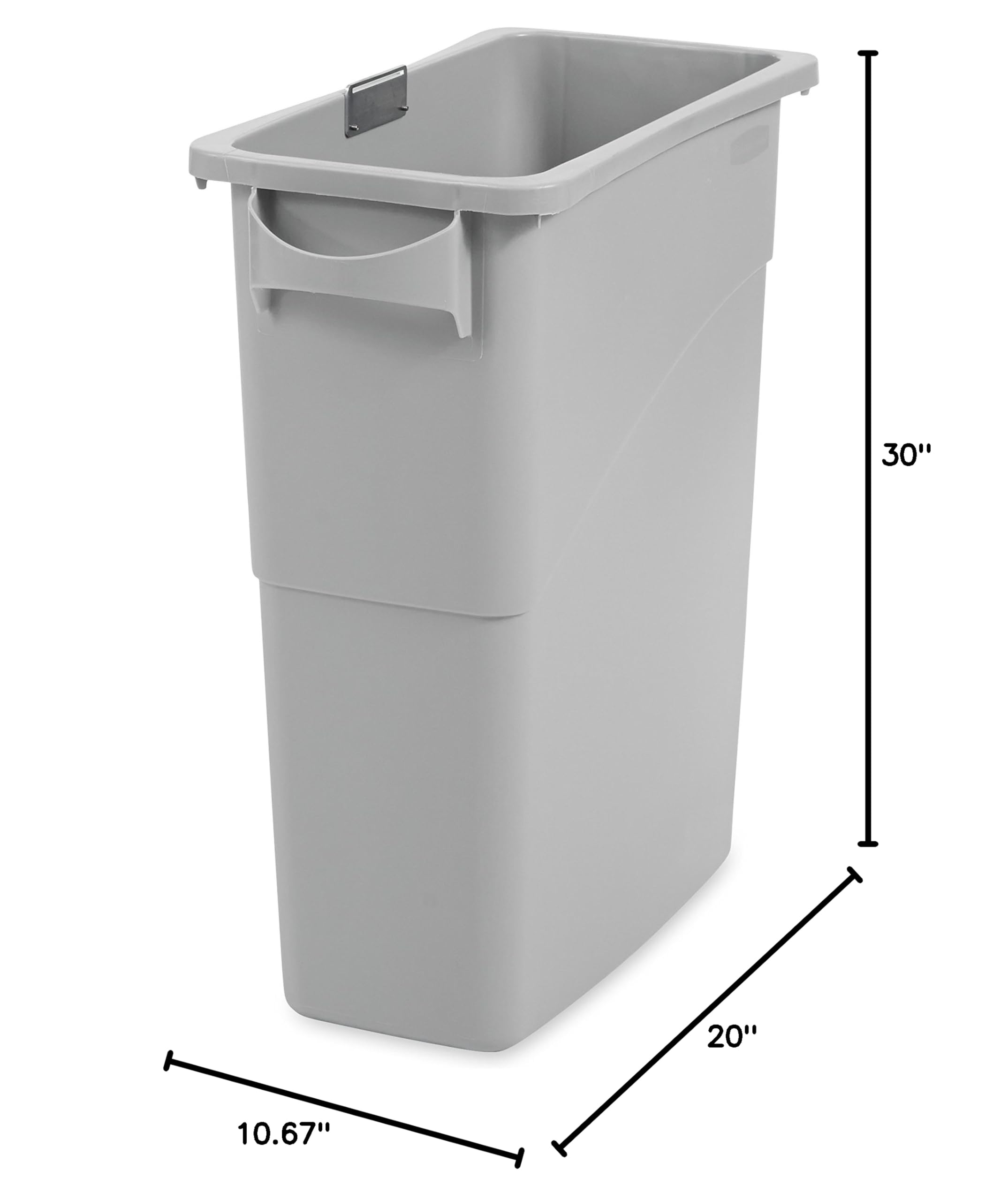 Rubbermaid 16-Gallon Slim Jim Confidential Document Trash Can with Locking Lid - Secure Disposal for Office, Home & Legal Documents - Gray Commercial Grade Recycling Bin
