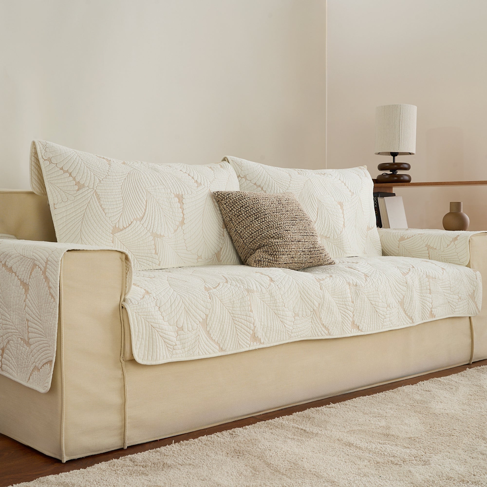 Stylish and Durable Frolicking Leaf Pattern Sofa Cover - Perfect for Living Room, Bedroom, and Home Decor