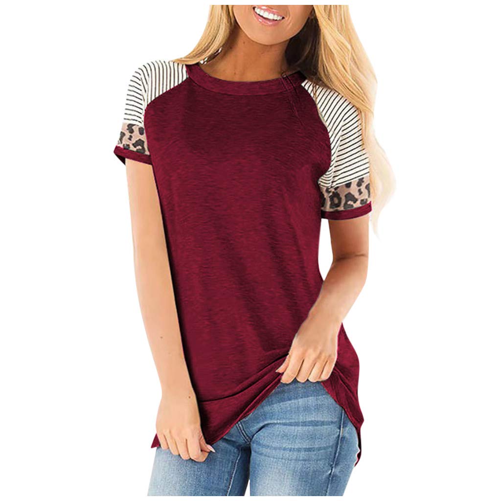 Forthery Women's Fall Waffle Knit Tops - Leopard Print Long Sleeve Tunic Sweater Shirt | Casual Pullover Raglan Sleeve | Perfect for Autumn Outfits, Office Wear & Weekend Brunch