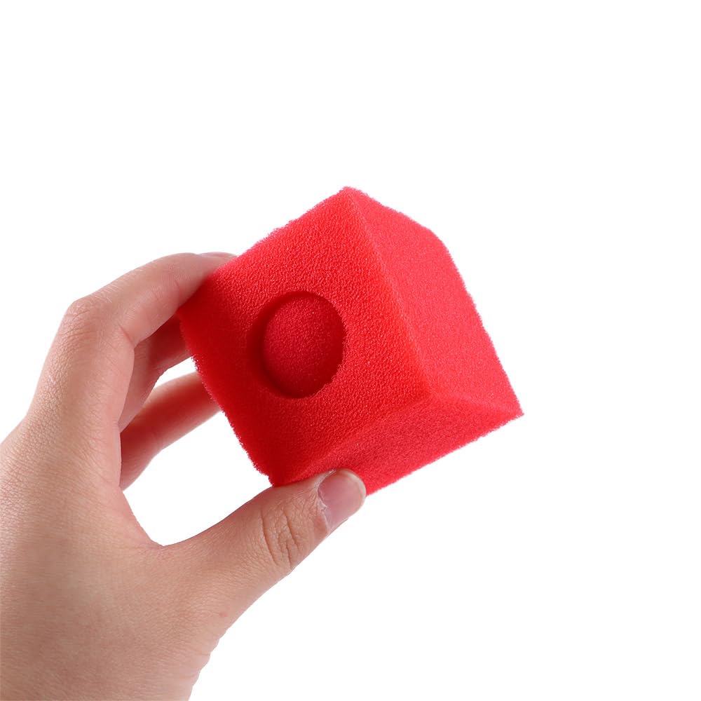 Magic Sponge Balls Set - 2 Red Balls & Square Sponge for Close-Up Magic Tricks, Comedy Props, Easy-to-Do Illusions | Perfect for Street Performers, Birthday Parties & Magic Shows