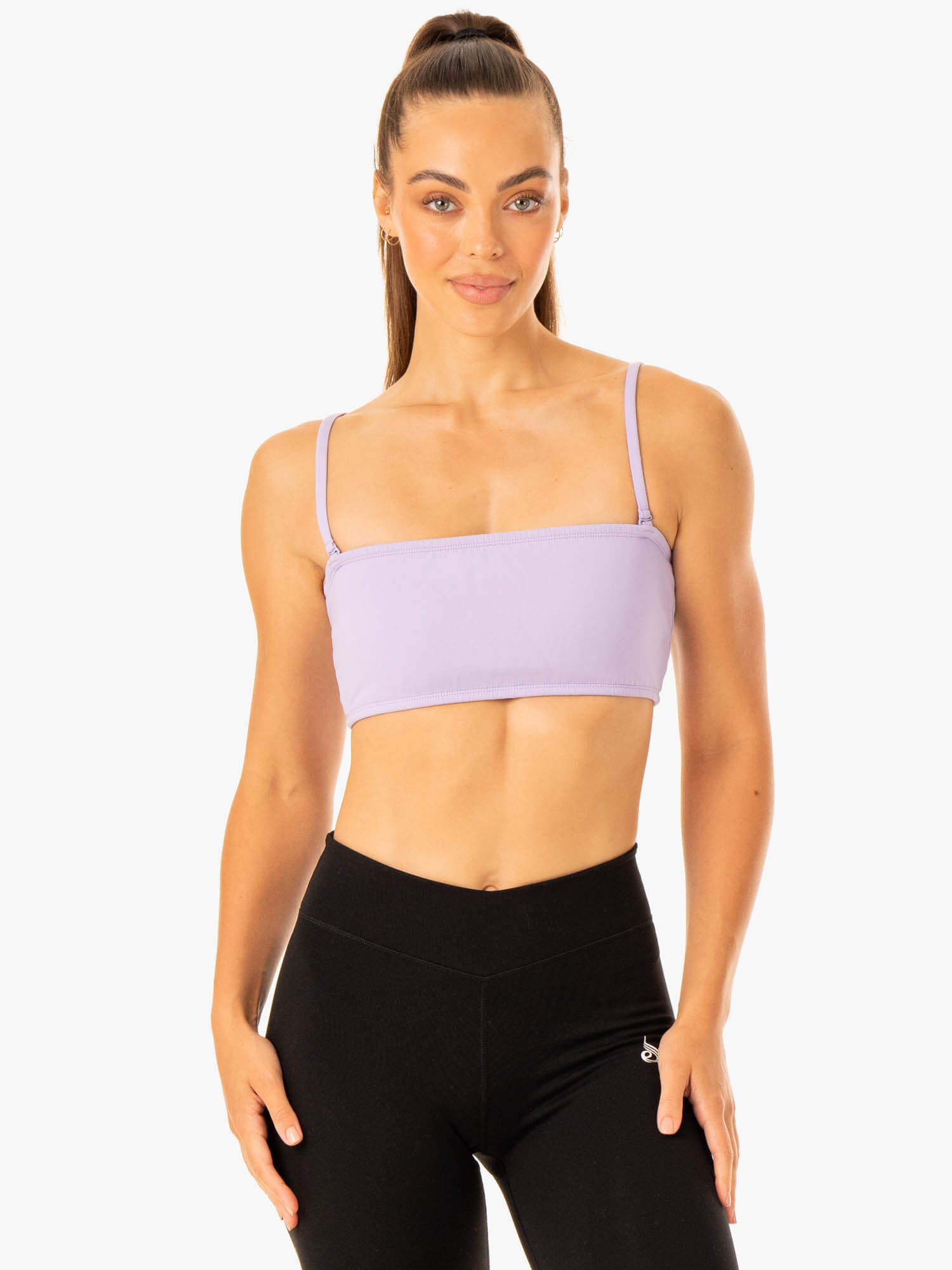 Convertible Bandeau Sports Bra for Women - Adjustable Straps & Breathable Fabric - Lavender - Perfect for Yoga, Running & Gym Workouts