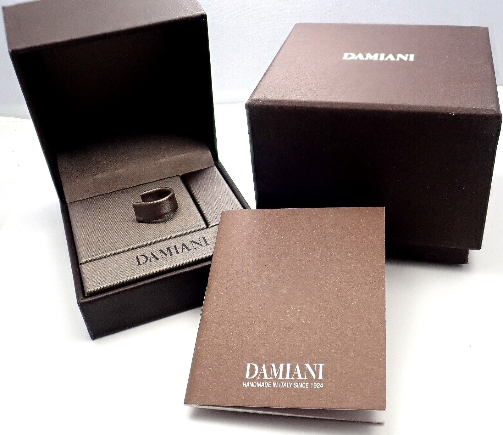 Authentic Damiani 18k White Gold 2 Diamond 5.5mm Double Band Ring Size 7 - Luxury Wedding Band for Women, Perfect for Engagement, Anniversary & Special Occasions