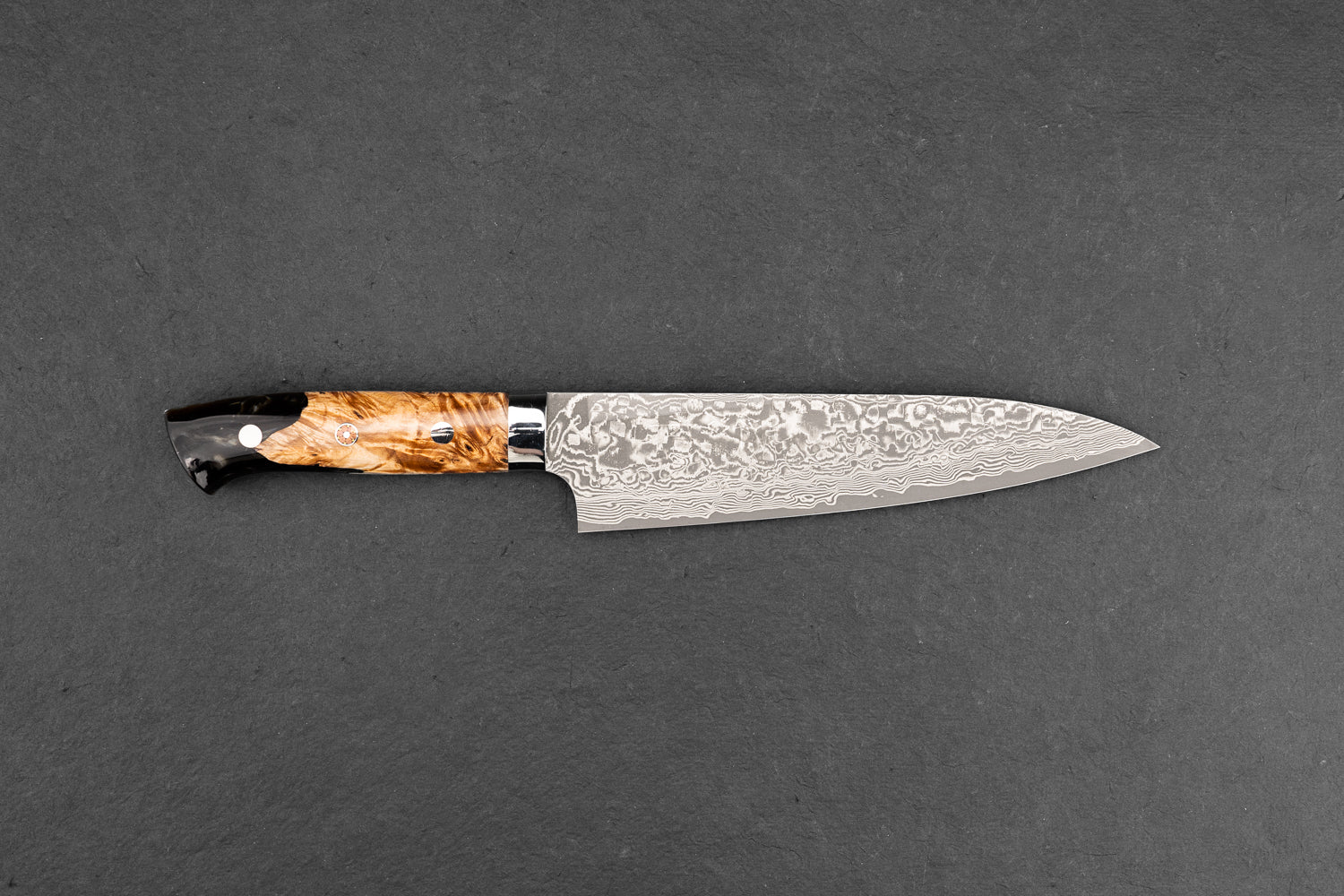 Takeshi Saji R2 Black Damascus Western Gyuto 180mm Chef Knife - High Carbon Stainless Steel Japanese Kitchen Knife for Professional Chefs & Home Cooking