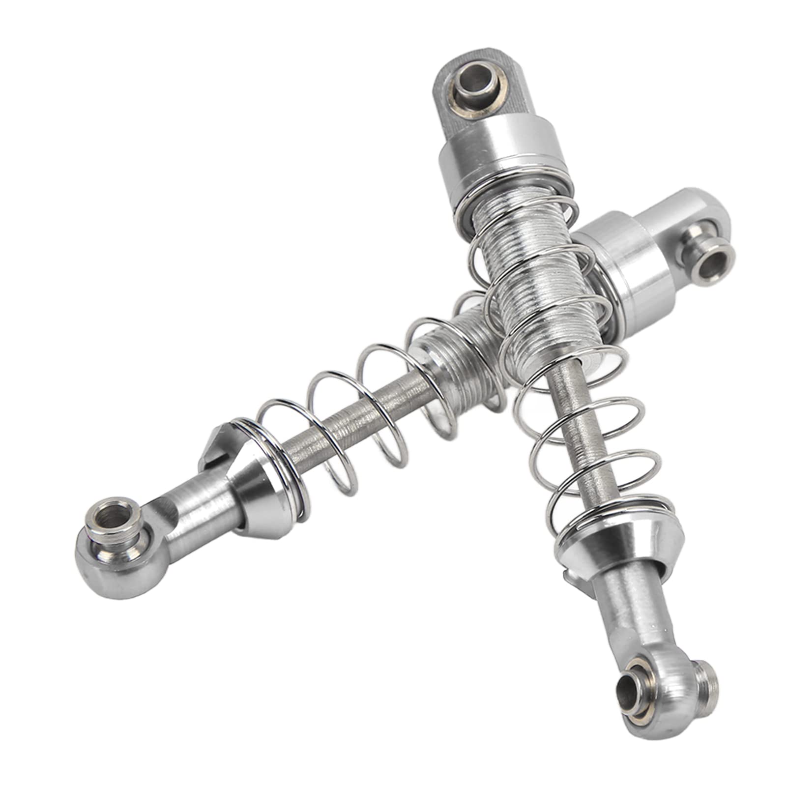 2 Pairs 60mm RC Metal Shock Absorbers for WPL C14 C24 MN D90 99S Models - Silver Alloy Upgrade Parts for Off-Road RC Cars | Perfect for Crawling, Racing & Trail Adventures
