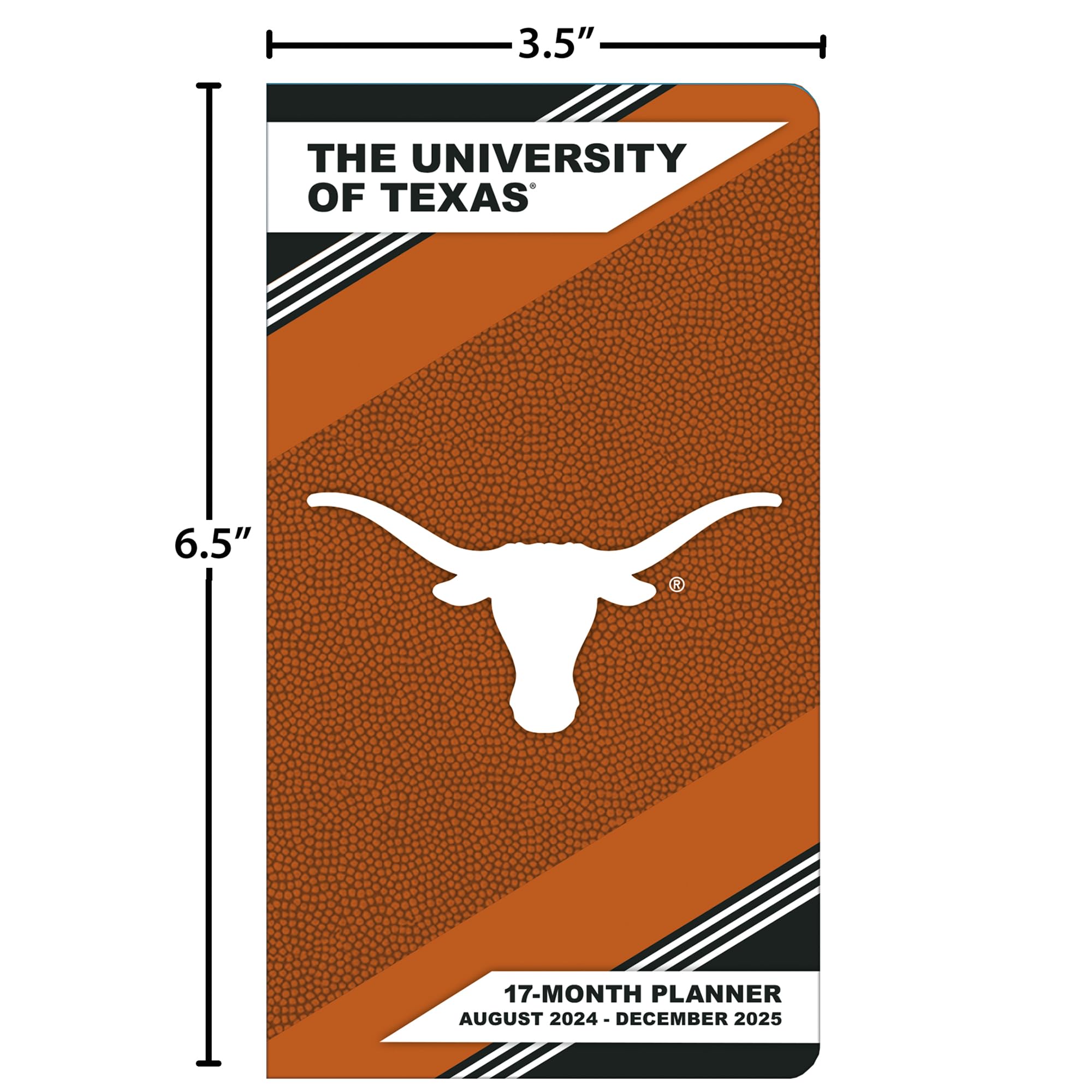 Texas Longhorns 2025 17-Month Pocket Planner by TURNER SPORTS - Compact College Football Schedule Organizer for Students & Fans - Perfect for Game Day, School Planning & Gift Giving (PF)