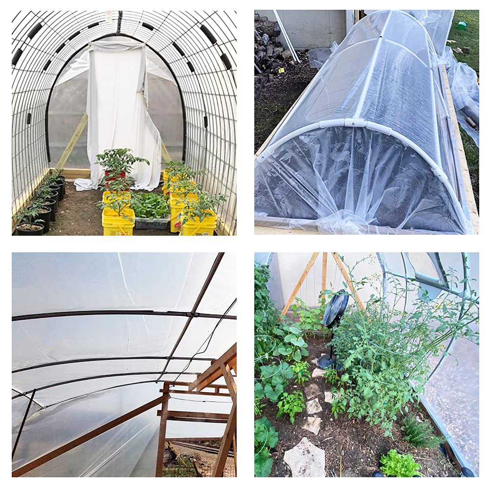 6 Mil Clear Greenhouse Plastic Film Sheeting Cover - 25' x 40' UV Resistant Polyethylene Film for Greenhouses, Hoop Houses & Farms - Durable 4-Year Protection for Plants, Vegetables & Gardening - Perfect for Season Extension, Frost Protection & Hydroponic Growing