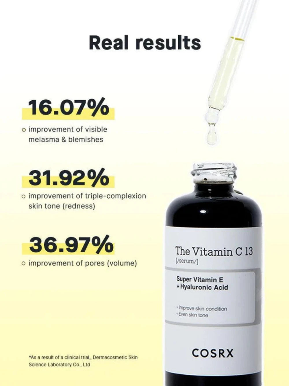 COSRX Vitamin C 13 Brightening Serum 20ml - Korean Skincare for Dark Spots & Glowing Skin | Day & Night Facial Treatment for Even Tone
