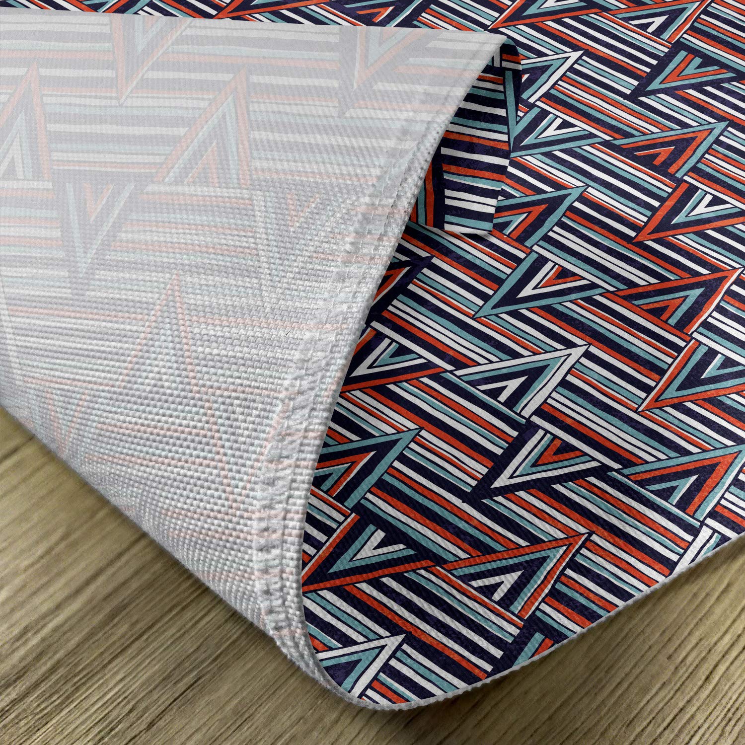 Ambesonne Tribal Placemats Set of 4 - Striped Abstract Pattern with Creative Triangles Design - Washable Fabric Table Mats for Dining Room & Kitchen Decor in Cinnamon Black Teal - Perfect for Dinner Parties, Holiday Gatherings & Everyday Meals