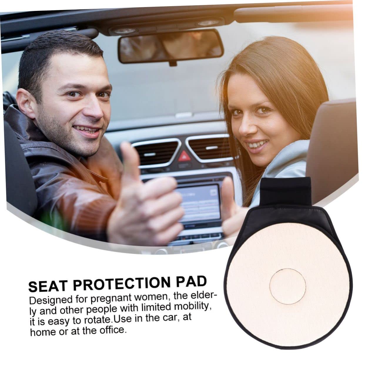 360° Rotating Car Seat Cushion - Swivel Cushion Pad with Memory Foam for Drivers & Passengers | Comfort Support for Long Drives, Office Chairs & Home Use
