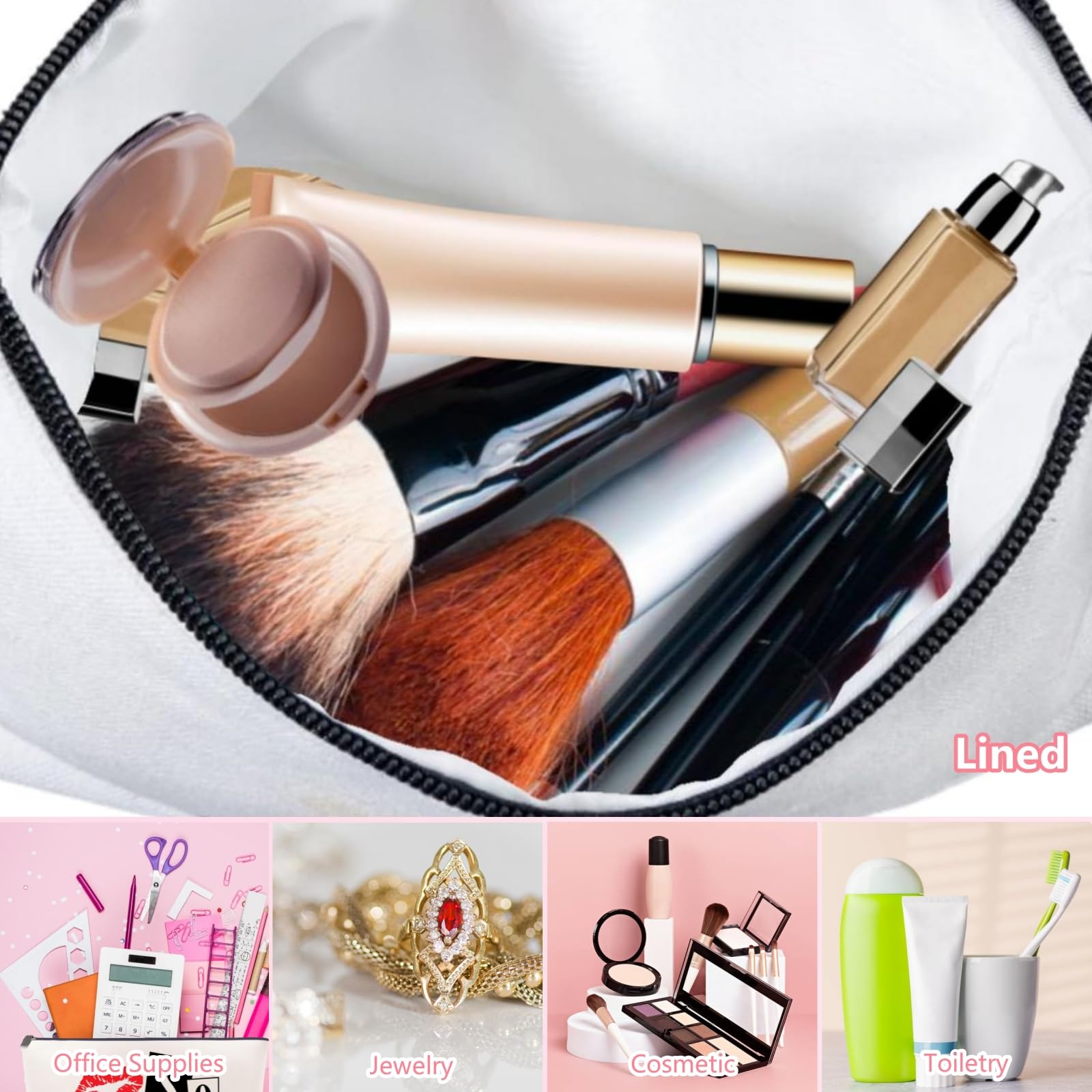 Personalized Canvas Makeup Bag for Women - Wristband Lanyard, Travel Toiletry & Cosmetic Organizer - Perfect Gift for Sister Birthday, Bridesmaids, Travel Essentials (Ideal for Daily Use, Gym, Vacation & Gift Giving)