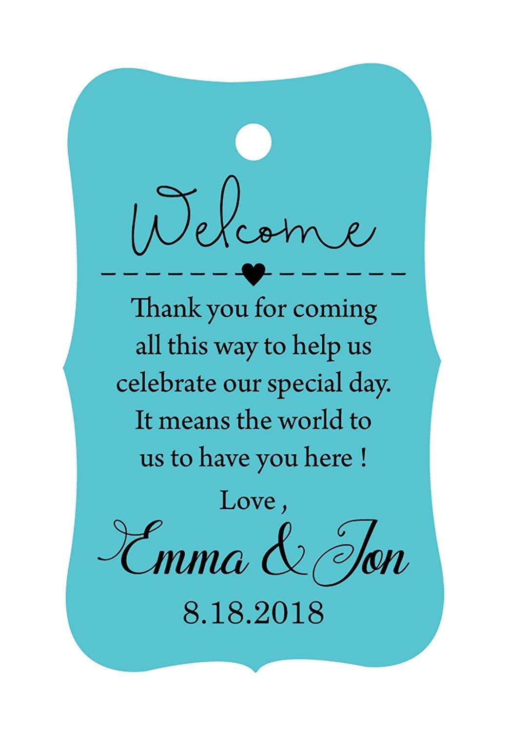 100 PCS Custom Wedding Favor Tags - Personalized Thank You Hang Tags for Wedding Welcome Gifts | Perfect for Bridal Shower, Reception & Anniversary Favors