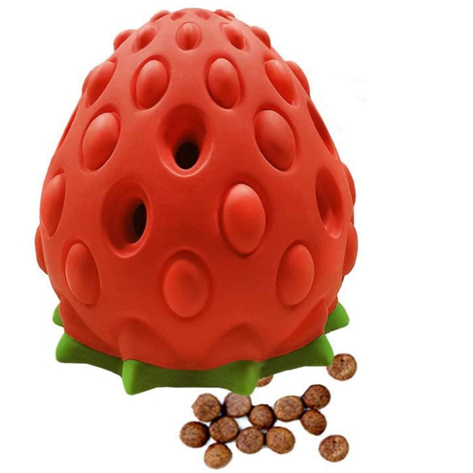 Durable Indestructible Dog Chew Toy for Small Medium & Large Dogs - Strawberry Flavored Dental Care Chewing Toy Helps Clean Teeth & Freshen Breath - Interactive Treat Dispensing Toy for Puppy Teething & Playtime