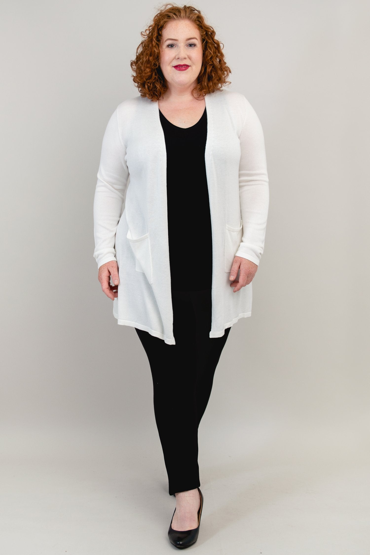 Justine Sweater - Soft White Bamboo Cotton Blend Women's Top for Casual Wear & Layering
