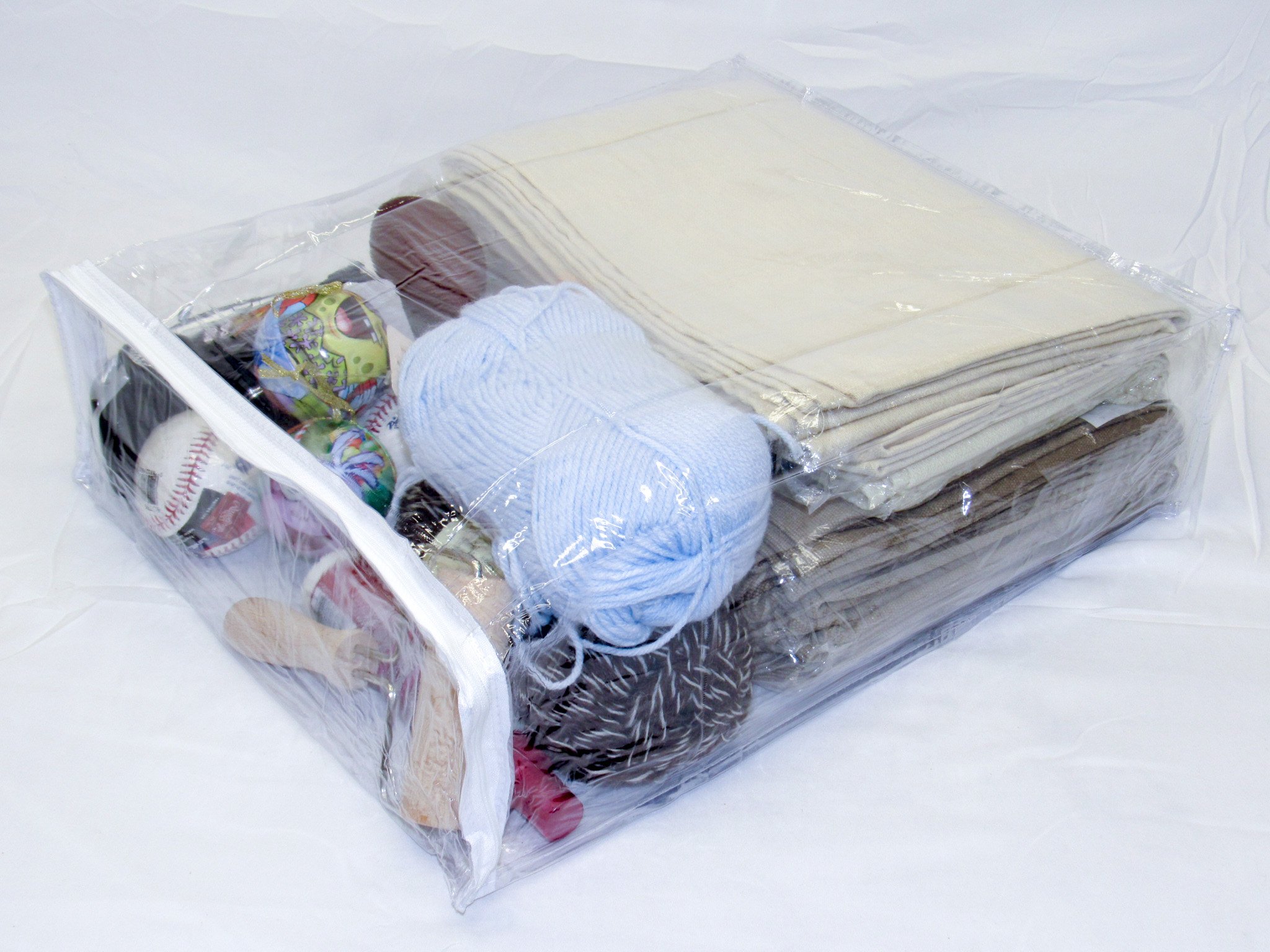 4-Pack Heavy Duty Clear Vinyl Zippered Storage Bags for Closet - 15