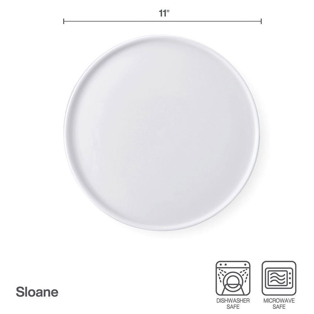 Sloane 4-Piece Dinner Plate Set - Elegant Porcelain Plates for Formal Dining, Entertaining & Everyday Use
