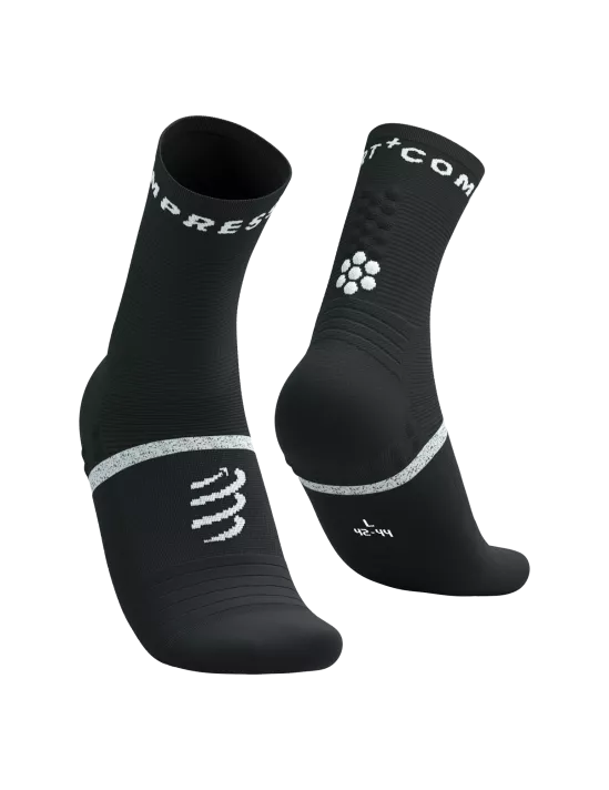 Compressport Unisex Pro Marathon Running Socks v2.0 - Black/White - High Performance Athletic Socks for Long Distance Running & Triathlon Training