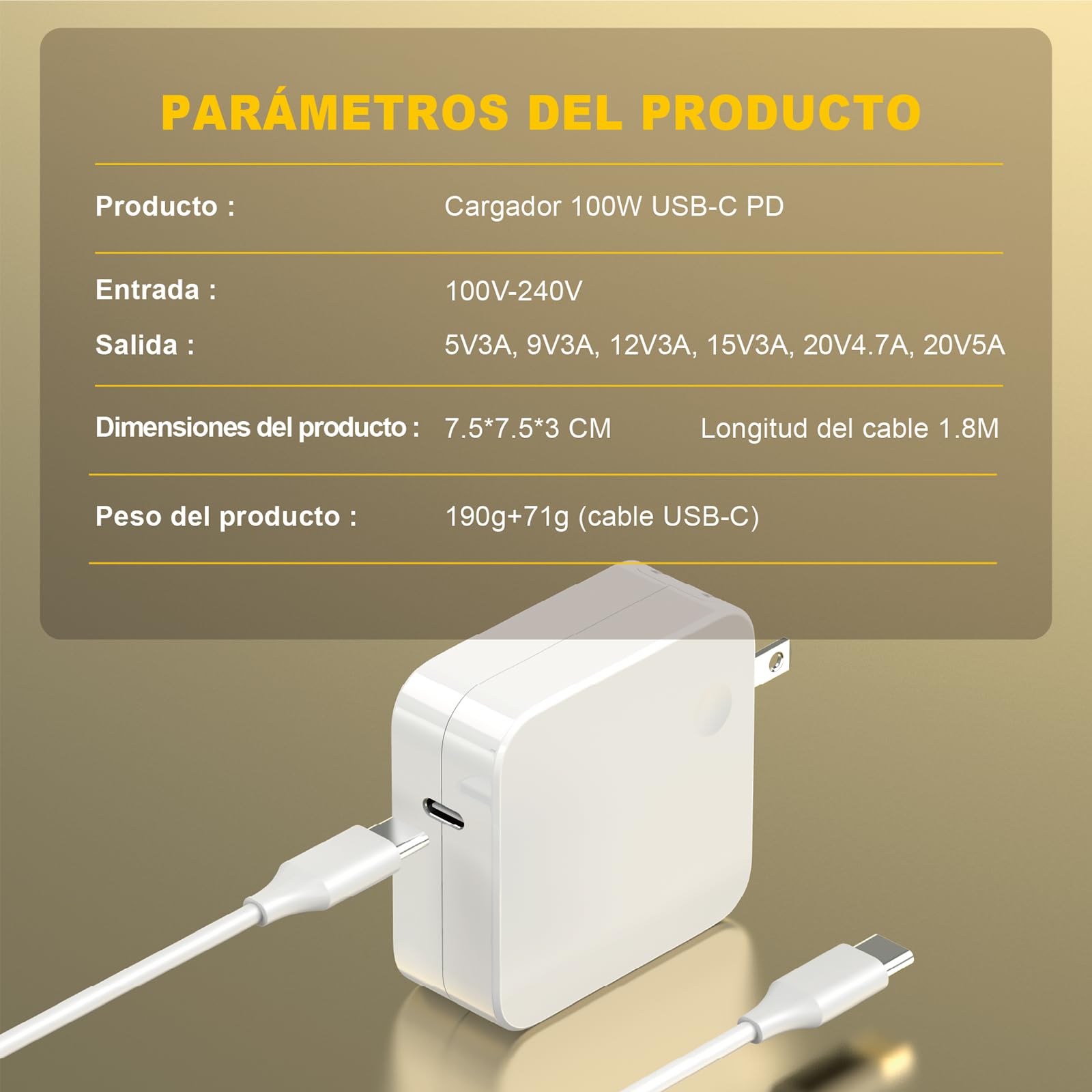 100W USB-C Charger for MacBook Air 13