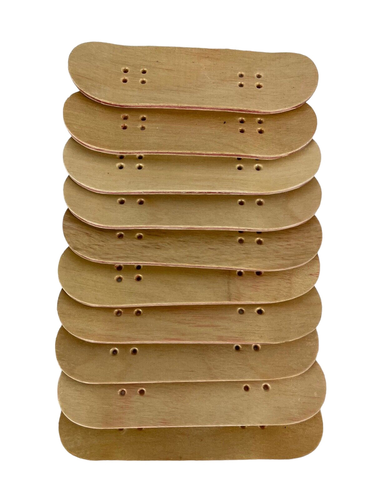 Premium Wooden Fingerboard Tech Deck Skateboard - Natural Wood Grain, No Stains - Set of 10 - Perfect for Skateboarding Tricks, Collecting & DIY Projects