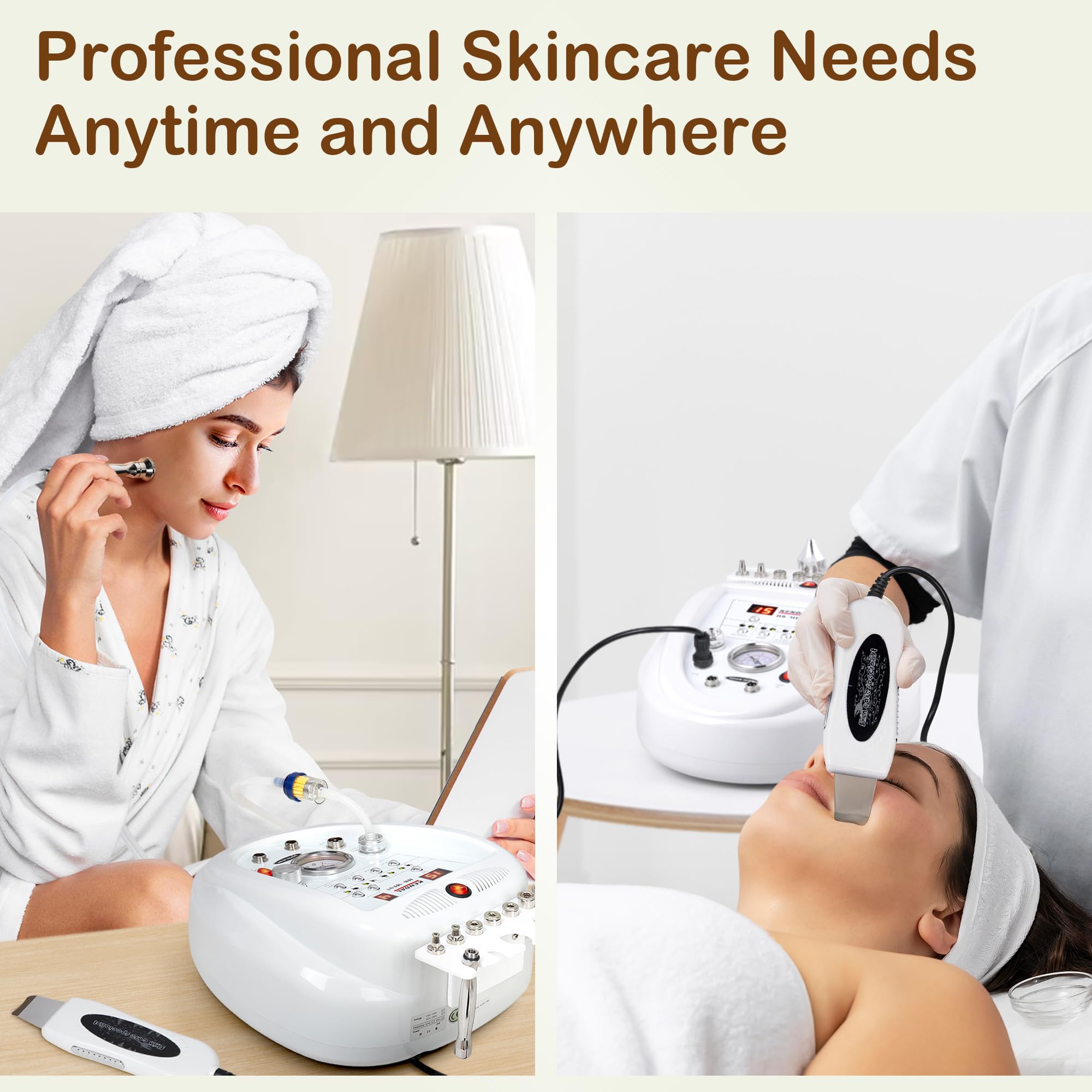 Professional Diamond Microdermabrasion Machine - 3 in 1 Skin Exfoliator & Rejuvenation Device for Face & Body | At-Home Spa Treatment, Anti-Aging & Acne Scar Removal