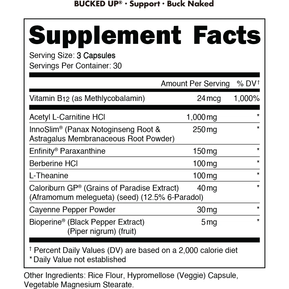 Bucked Up Buck Naked Pre-Workout Powder - Energy & Focus Supplement for Gym & Fitness | Ideal for Bodybuilding, CrossFit & Athletic Performance