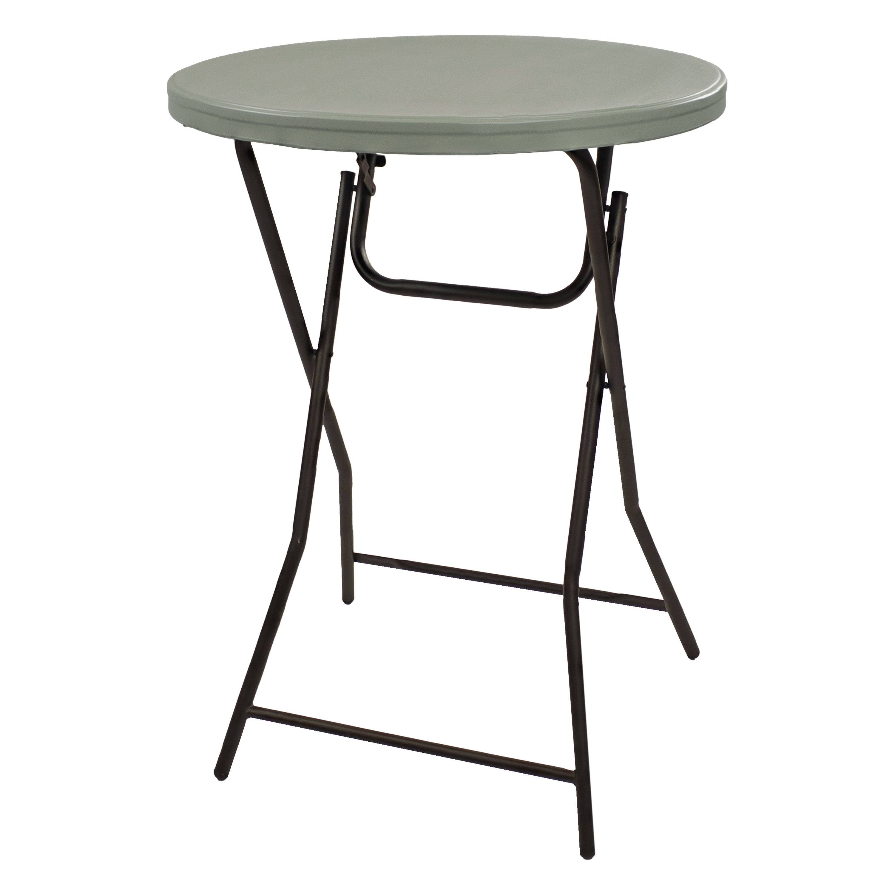 Sunnydaze 32-Inch Plastic Folding Table - Bar Height, Lightweight & Portable, Gray - Perfect for Outdoor Patio, BBQ, Picnic, Camping & Tailgating