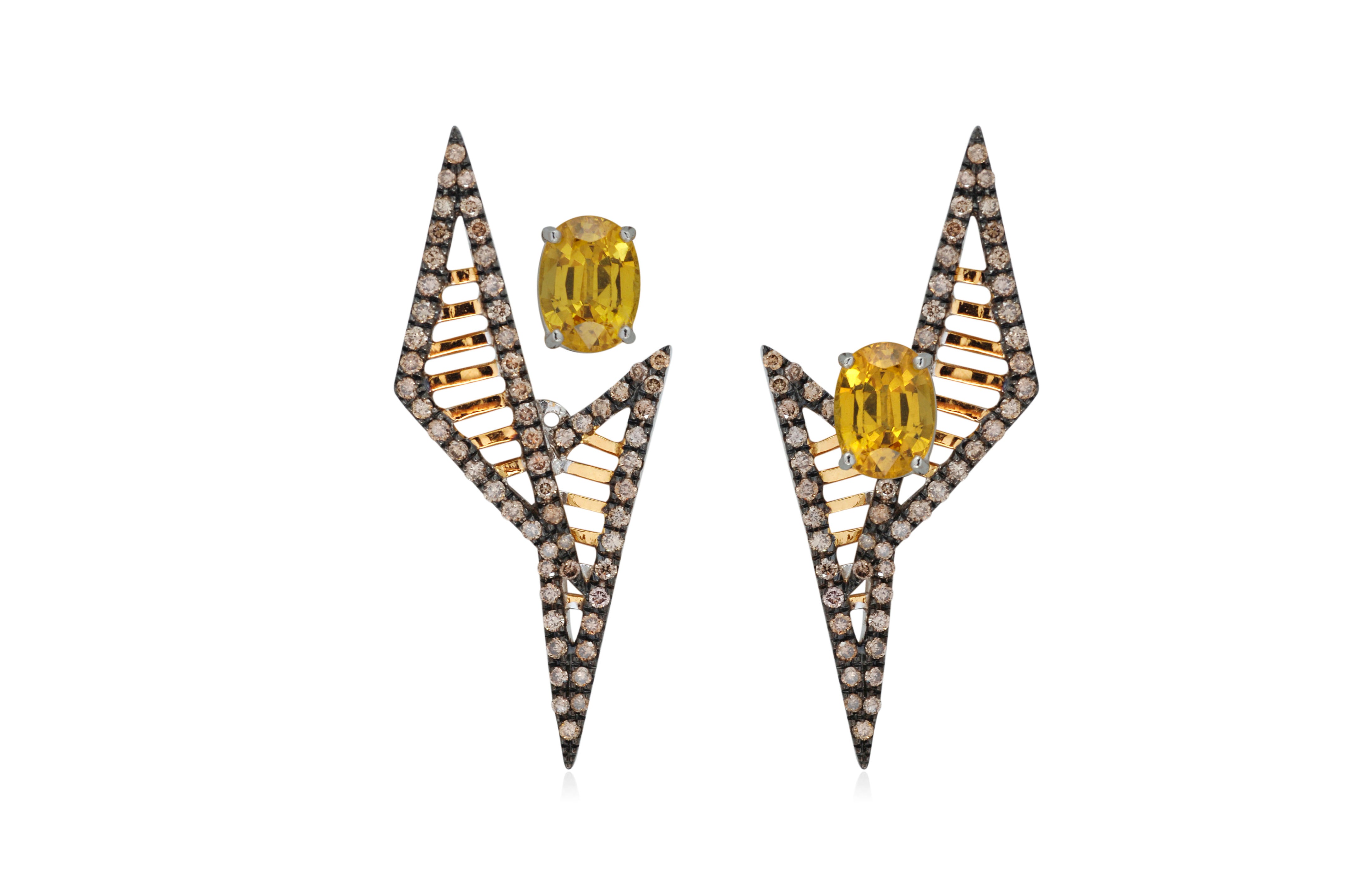 GeoArt DUO TT Mesh Ear Jacket Earrings - Stylish Geometric Earrings for Women, Trendy Mesh Design, Lightweight & Comfortable - Perfect for Parties, Date Nights & Everyday Wear