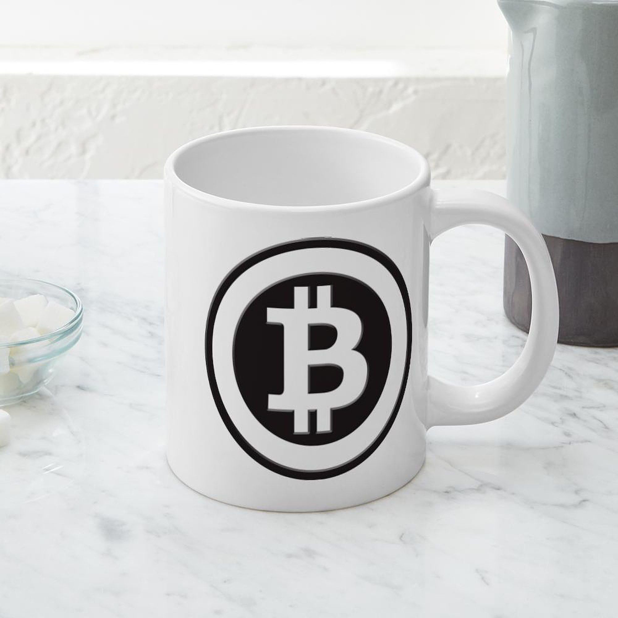 Bitcoin Themed 20 oz Ceramic Coffee Mega Mug - Perfect for Crypto Enthusiasts & Office Use