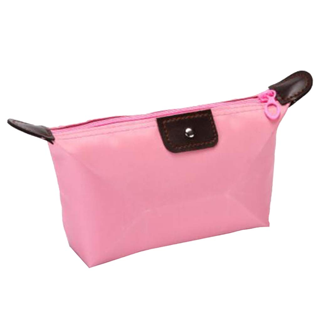 Waterproof Makeup Bag & Cosmetic Pouch for Travel - Pink Toiletry Organizer by VMS INDIA | Perfect for Makeup Brushes, Pencils & Travel Essentials