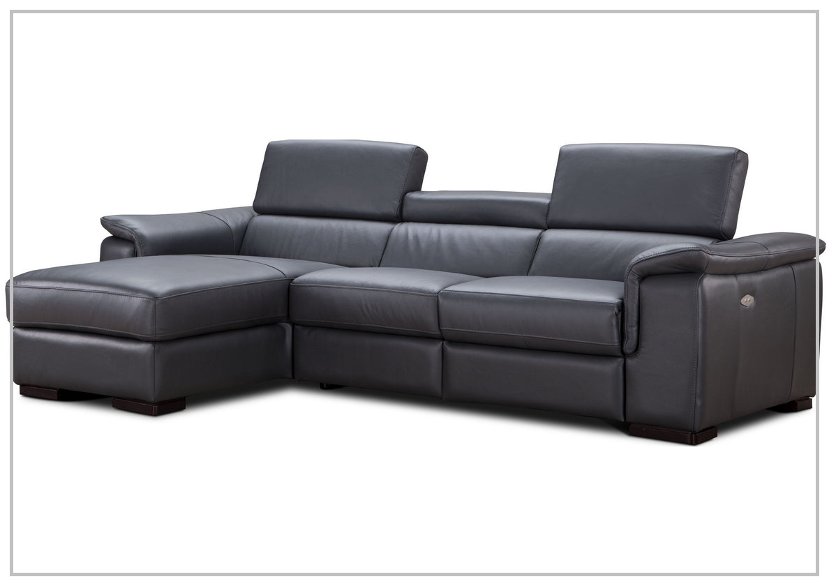 Gio Italia Allegra L-Shaped Leather Recliner Sectional Sofa - Modern Genuine Leather Reclining Couch for Living Room, Home Theater & Family Gatherings