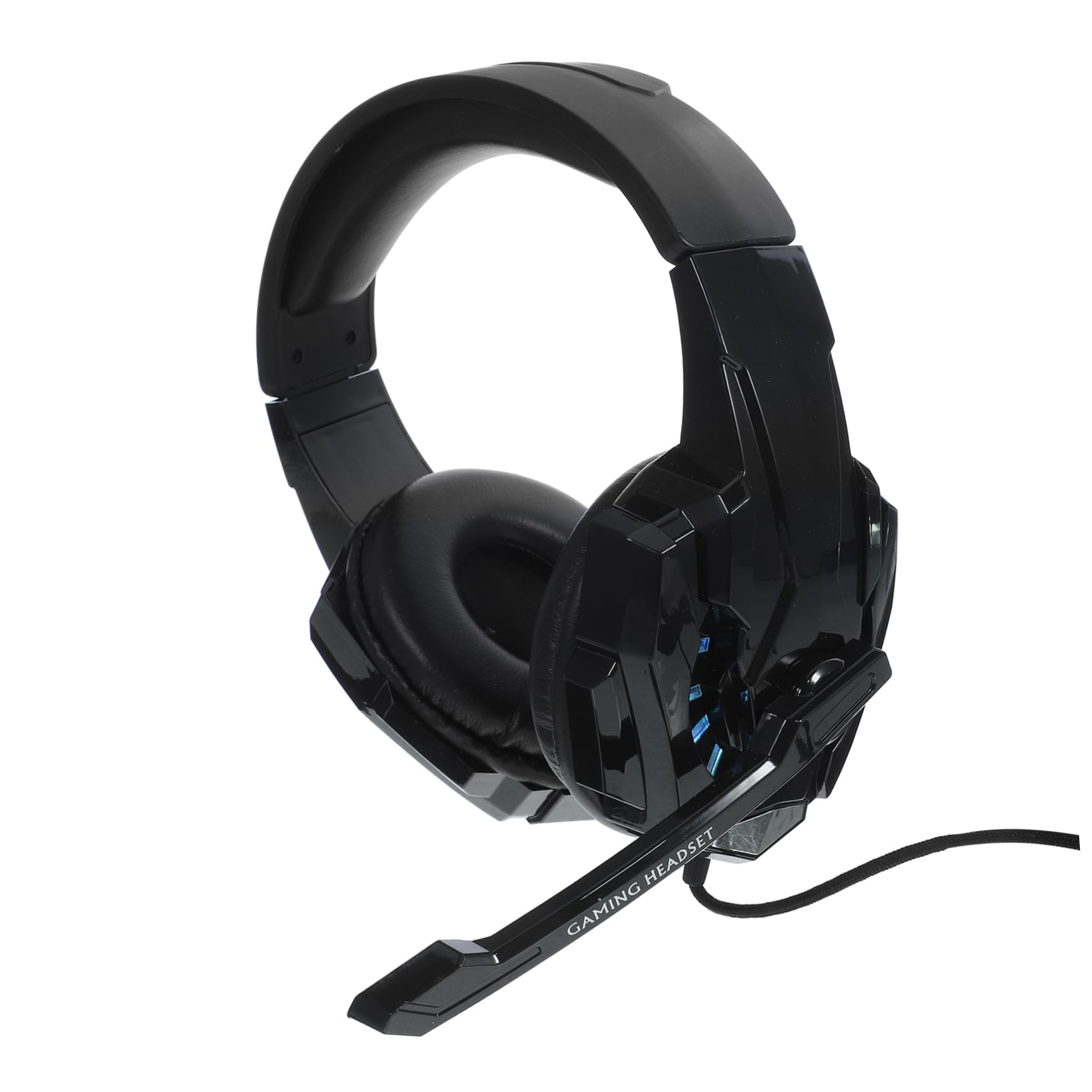 Housoutil Gaming Headset with LED Lights - Stretchable Over-Ear Headphones for PC, PS4, Xbox - Noise Cancelling Mic for Online Gaming & Video Calls - Perfect for Esports, Streaming & Remote Work