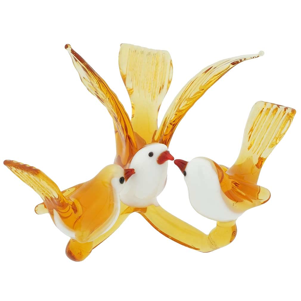 Authentic Murano Glass Dove with Chicks Figurine - Handmade in Venice Italy - Elegant Home Decor & Thoughtful Gift for Weddings, Anniversaries & Housewarming