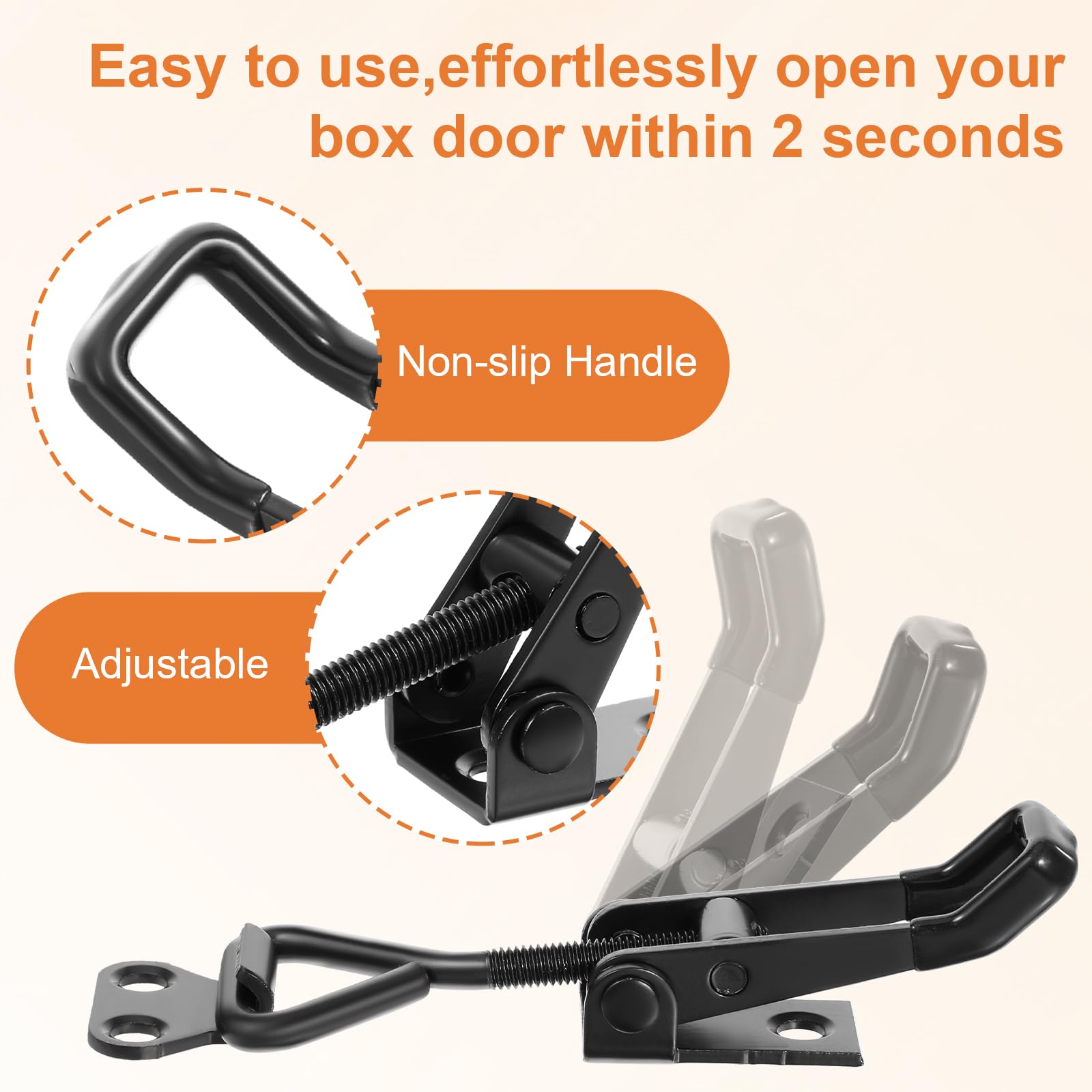 4 Pack Heavy Duty Toggle Clamps - 100kg/220lbs Holding Capacity, Adjustable 4001 Pull Latch Clamps, Stainless Steel Latches for Cabinet Doors, Tool Boxes, Cases, Trunks & Jigs - Perfect for Woodworking, Metalworking & DIY Projects