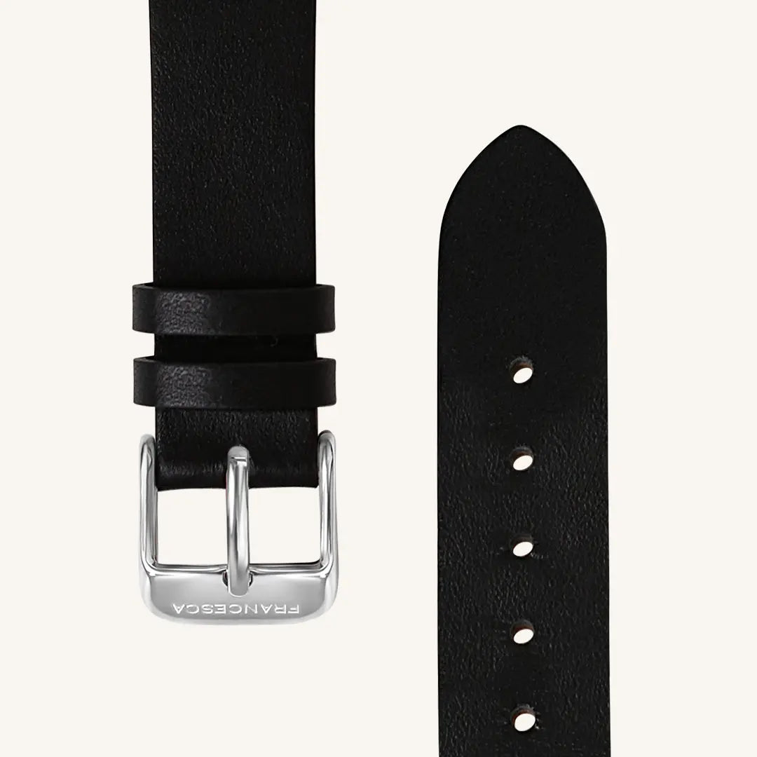 Premium Black Leather Watch Band for Men & Women - Durable & Stylish Replacement Strap - Perfect for Apple Watch, Samsung, Fitbit & More - Ideal for Work, Gym & Everyday Wear