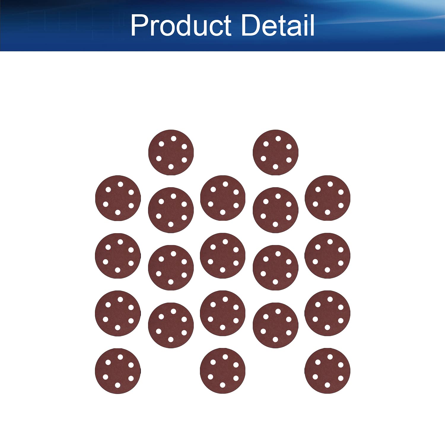 50PCS 400 Grits 5-Inch Hook and Loop Sanding Discs with 6-Hole, Aluminum Oxide Round Flocking Sandpaper for Angle Grinder, Woodworking, Metal Polishing - Perfect for DIY Projects and Professional Use