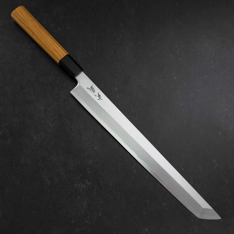 Premium Sakimaru Takohiki Japanese Knife - White Steel #2 Kasumi Finish with Buffalo Teak Handle (300mm) - Ideal for Sushi Chefs & Professional Kitchen Use