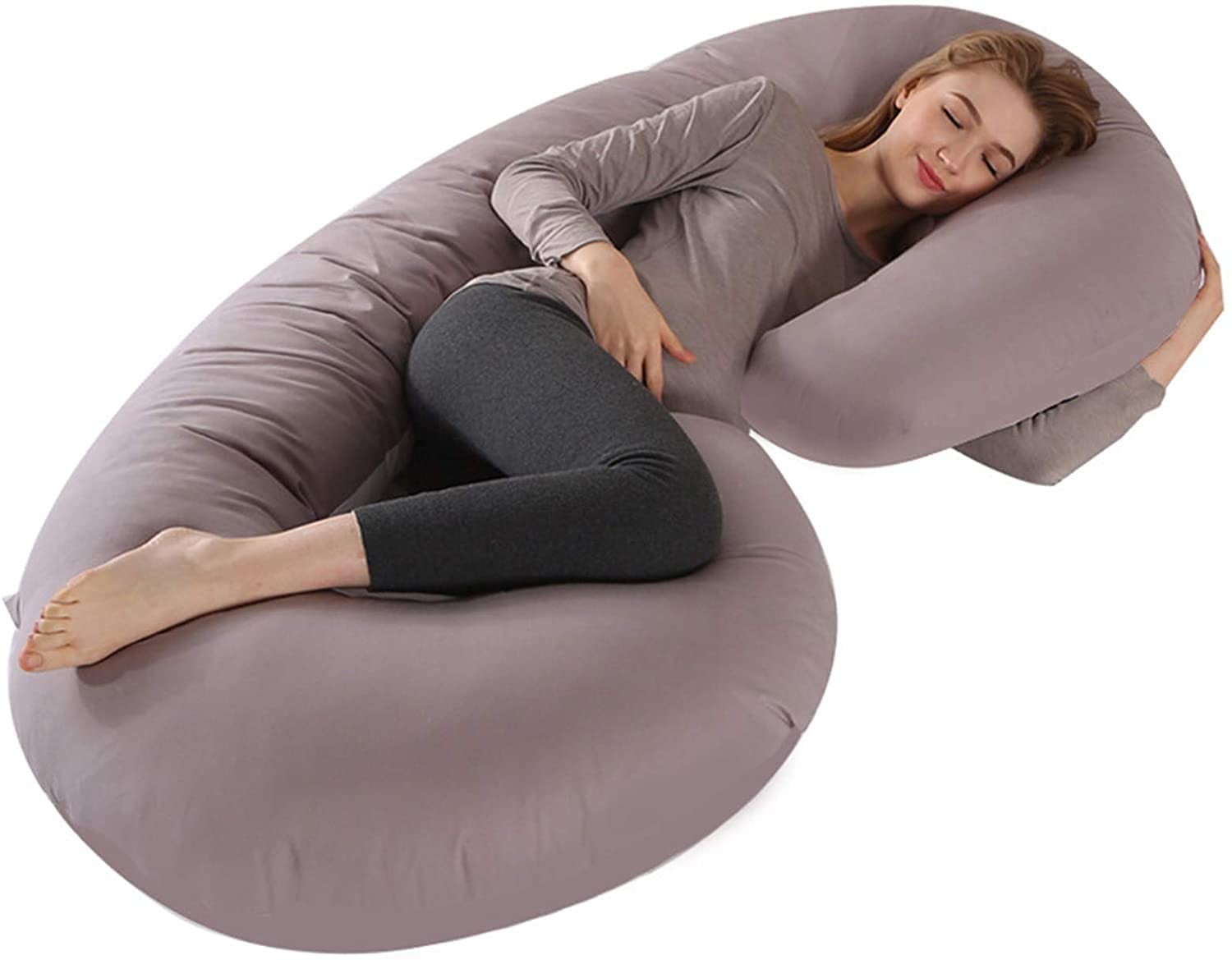 **C-Shaped Maternity Body Pillow for Pregnancy - Full Body Support for Back, Hips & Side Sleeping - Comfortable Pregnancy Pillow for Pregnant Women - Ideal for Relaxation, Nursing & Pain Relief**