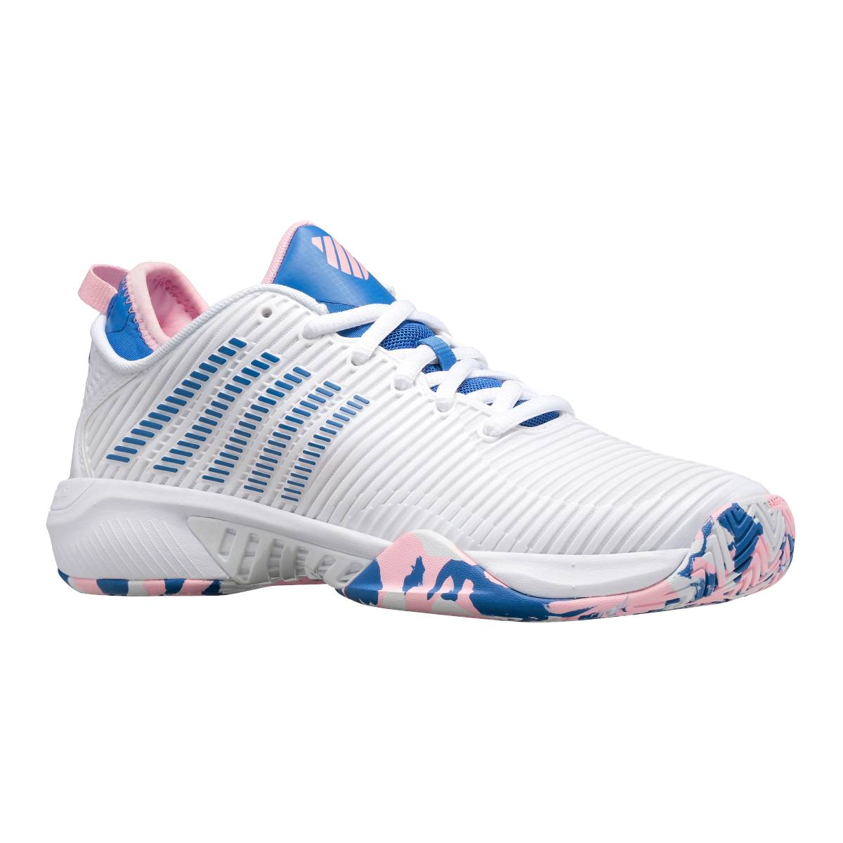K Swiss Hypercourt Supreme Women's Tennis Shoes - White/Star Sapphire/Orchid Pink | Lightweight & Durable Court Shoes for Women | Perfect for Tennis, Pickleball & Casual Wear