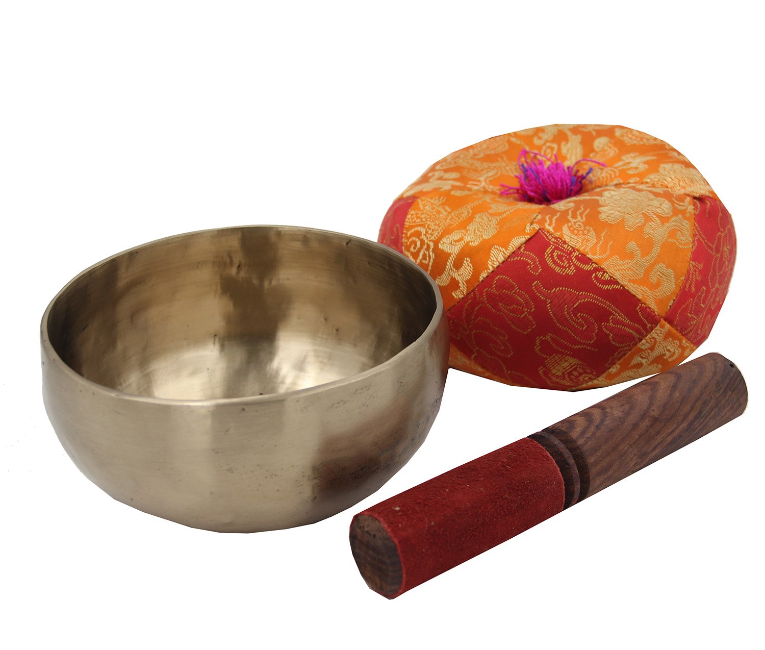 DharmaObjects Hand Hammered Zen 5 Inch Singing Bowl Set with Mallet & Cushion - Meditation, Yoga, Sound Healing & Relaxation Therapy Accessories