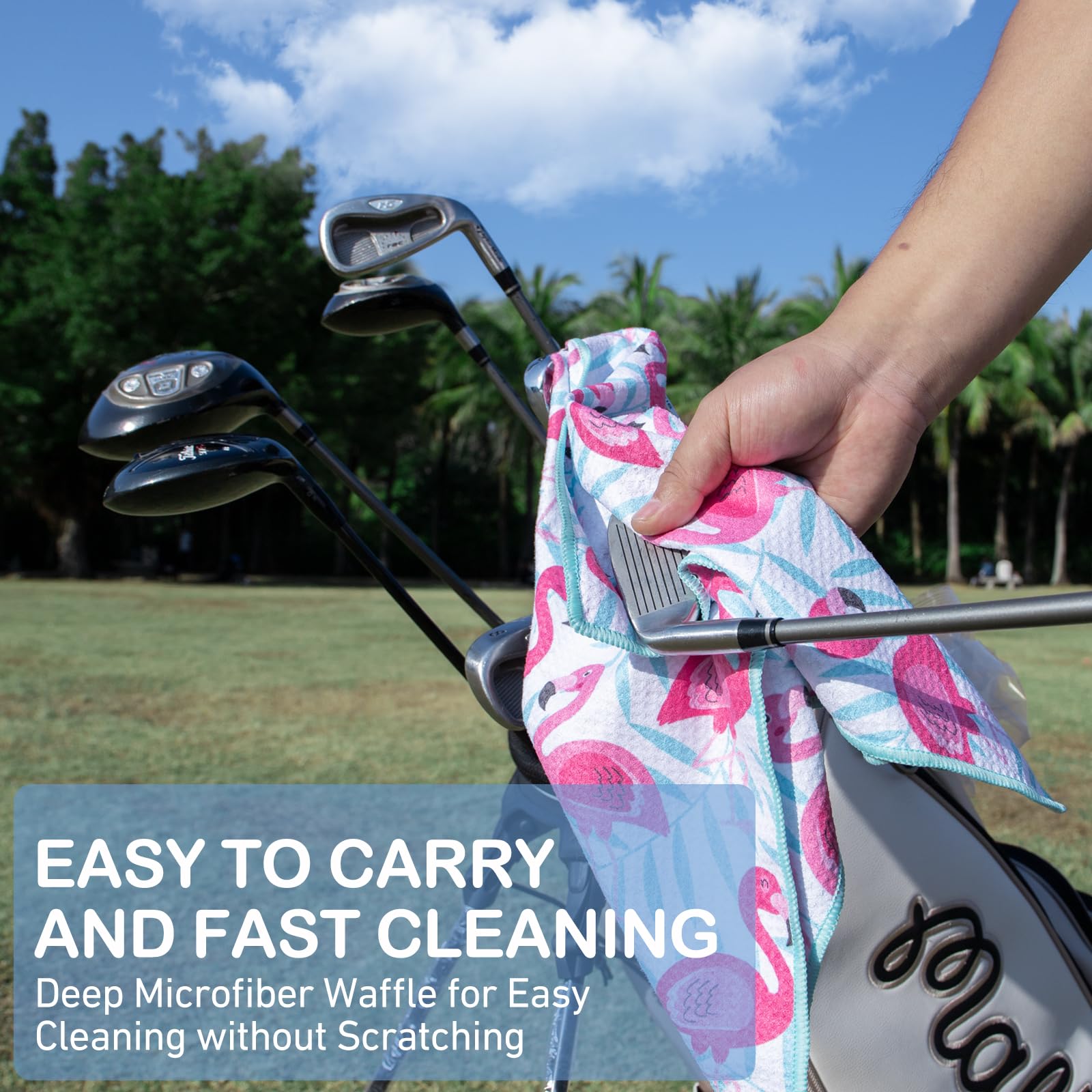 Magnetic Golf Towel - Microfiber Waffle Texture with Strong Magnet for Golfers | Perfect for Club Cleaning & Cart Attachment